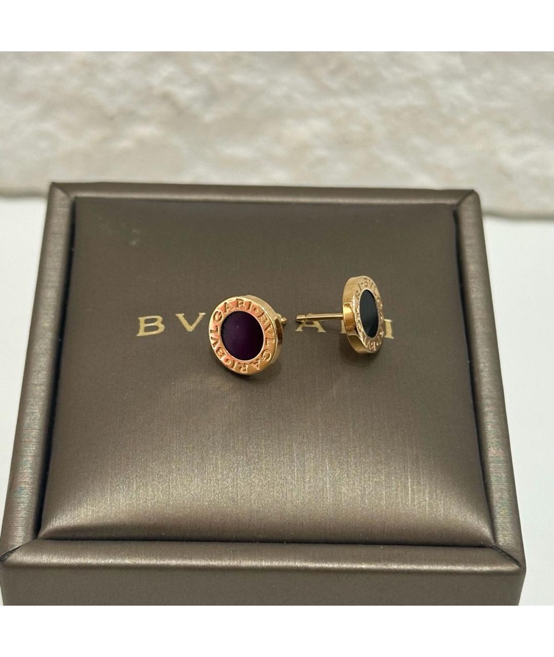 BVLGARI Черные серьги из розового золота, фото 3
