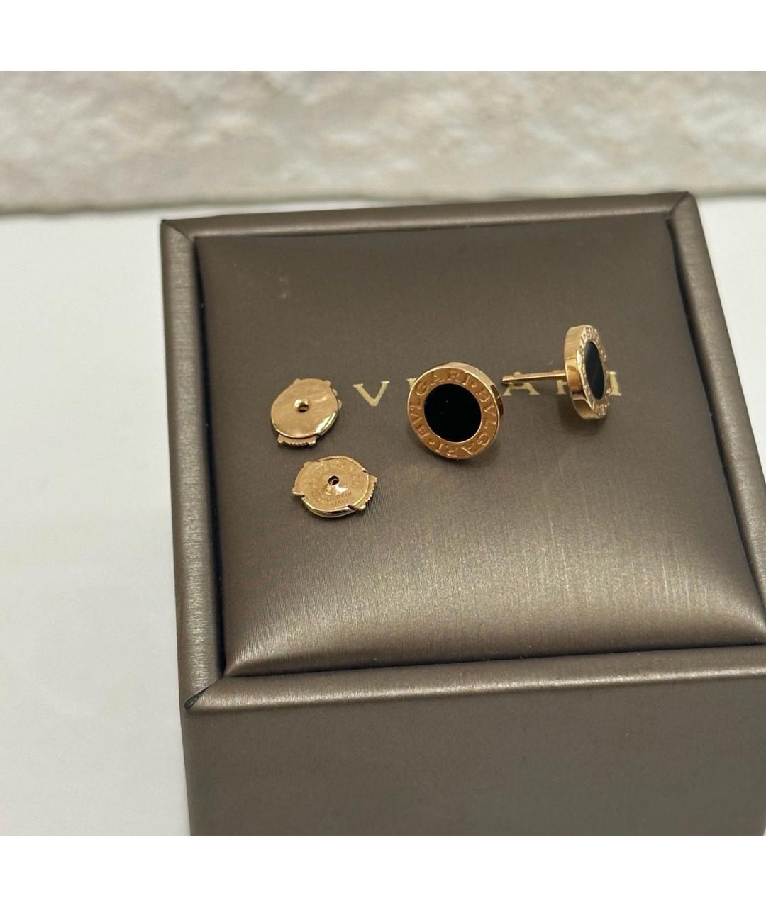 BVLGARI Черные серьги из розового золота, фото 4