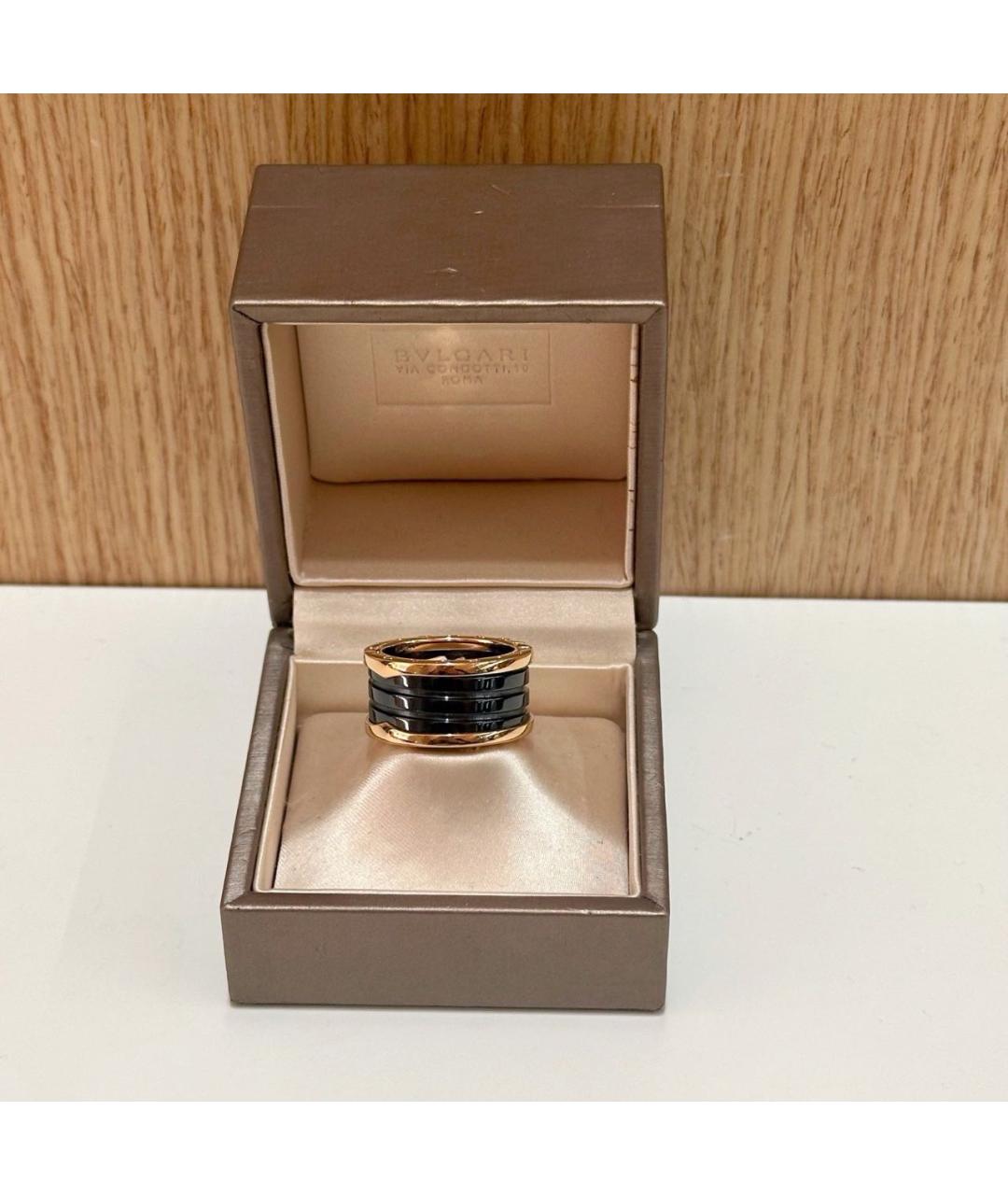 BVLGARI Черное кольцо из розового золота, фото 2