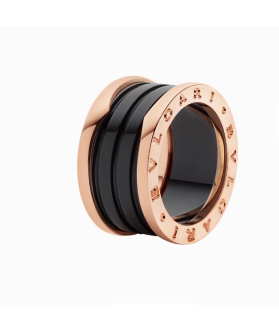BVLGARI Черное кольцо из розового золота, фото 6