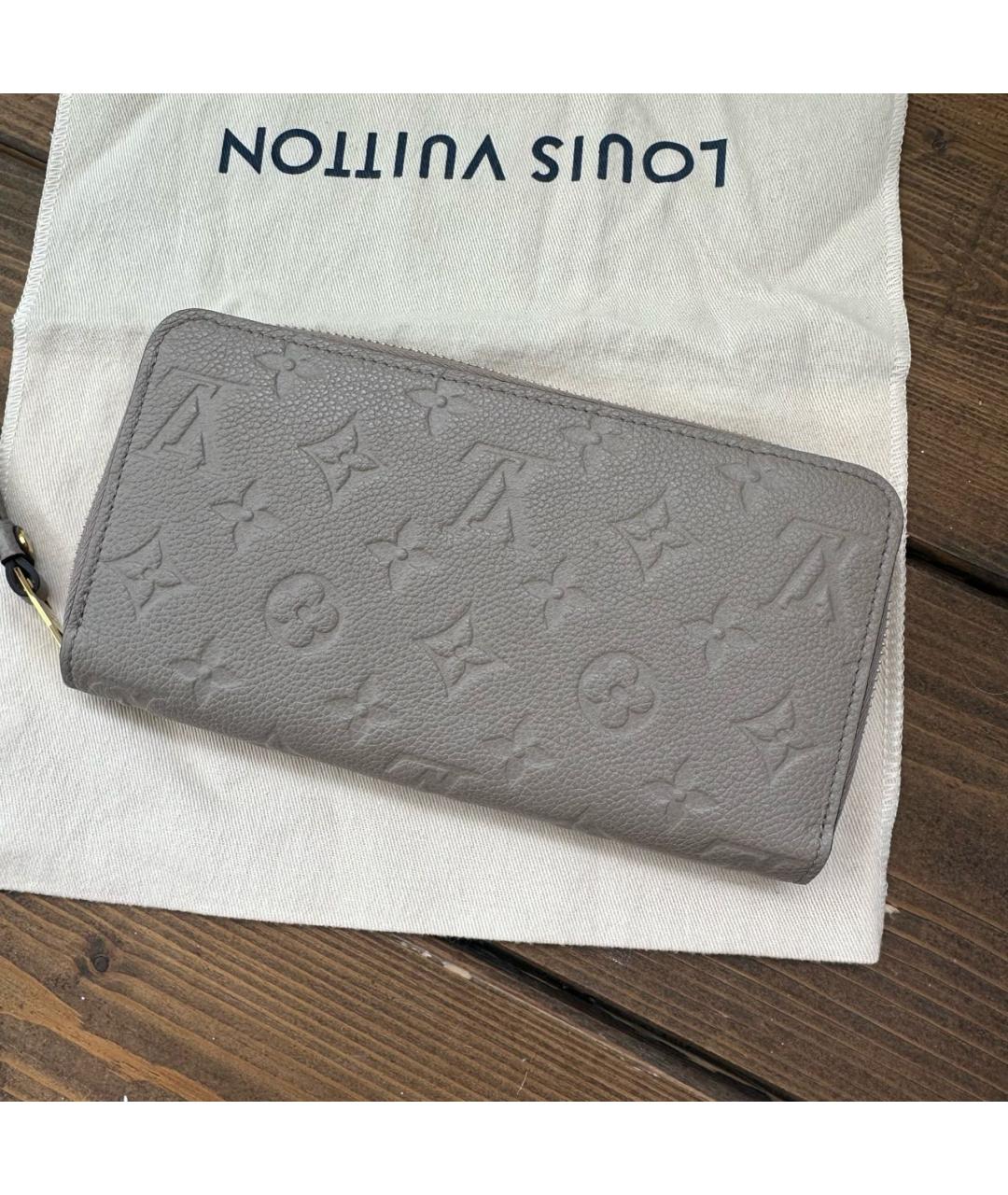 LOUIS VUITTON Бежевый кожаный кошелек, фото 2