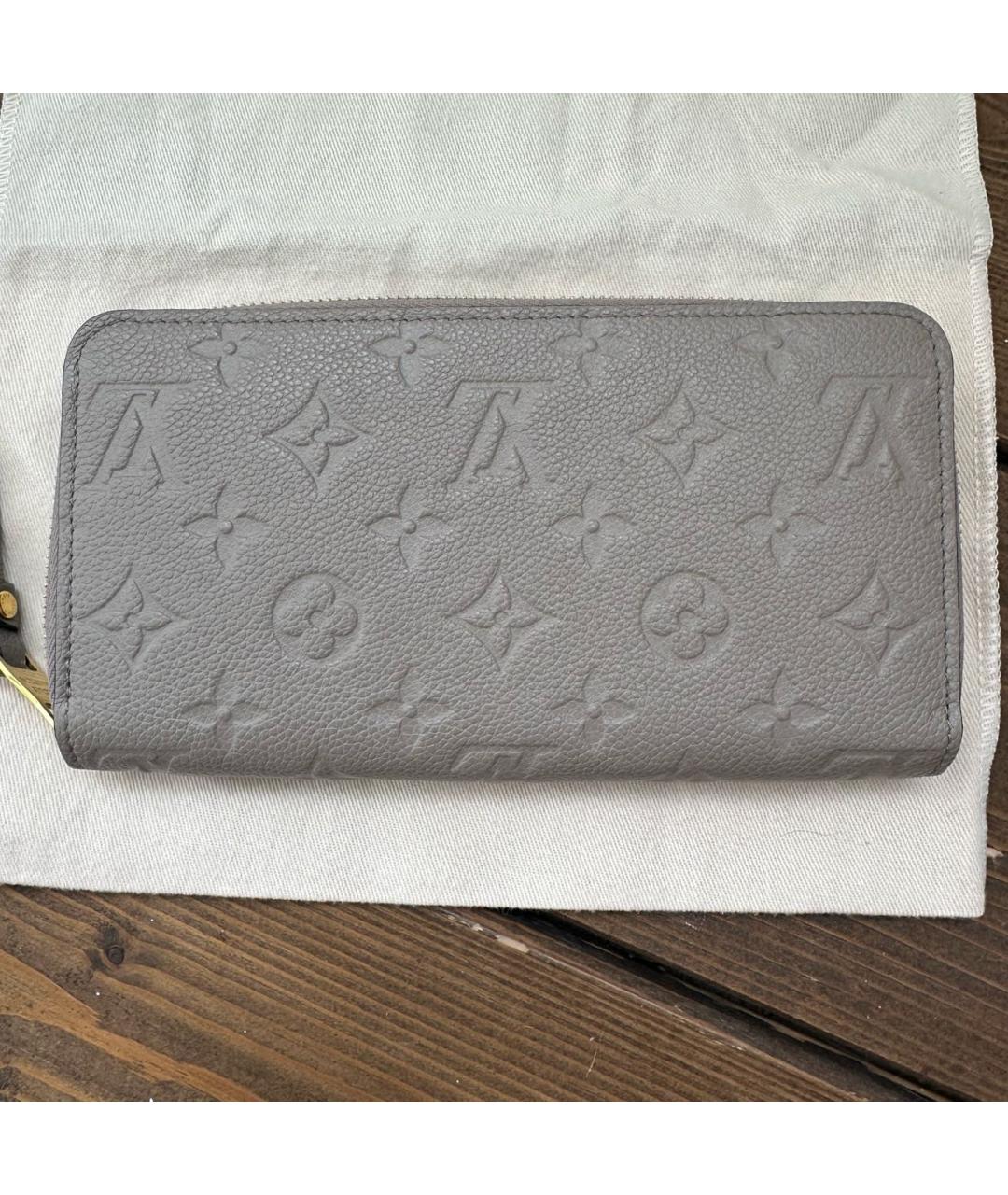 LOUIS VUITTON Бежевый кожаный кошелек, фото 3