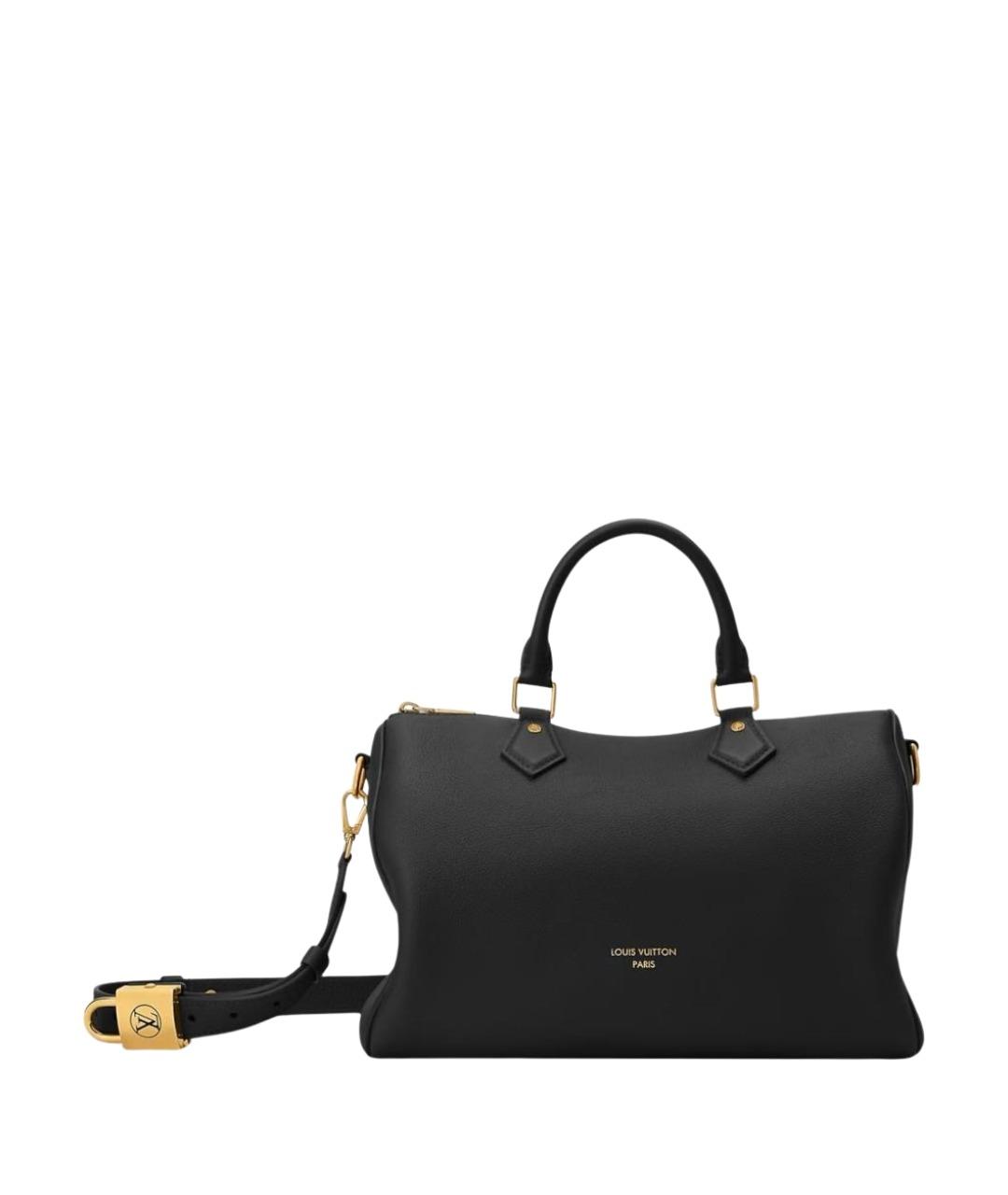 LOUIS VUITTON Черная кожаная сумка с короткими ручками, фото 1