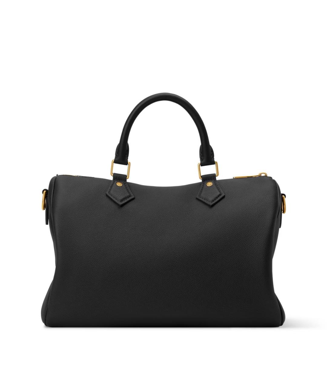 LOUIS VUITTON Черная кожаная сумка с короткими ручками, фото 4