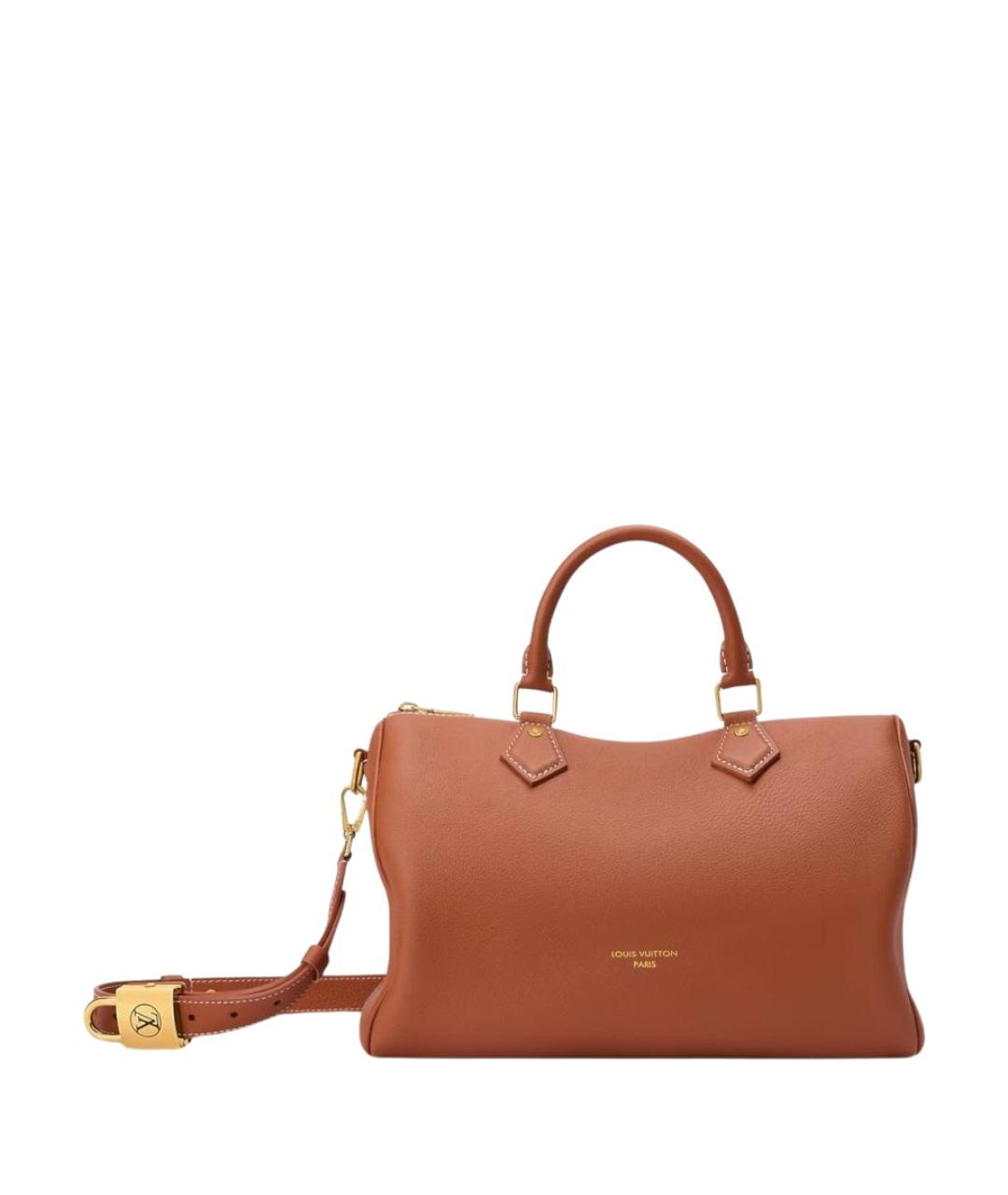 LOUIS VUITTON Коричневая кожаная сумка с короткими ручками, фото 1