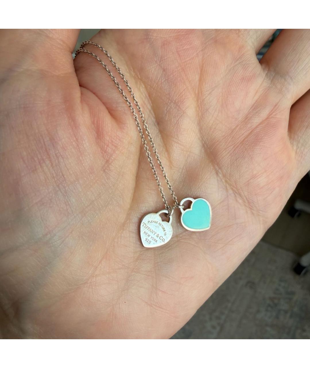 TIFFANY&CO Бирюзовая серебряная подвеска, фото 4