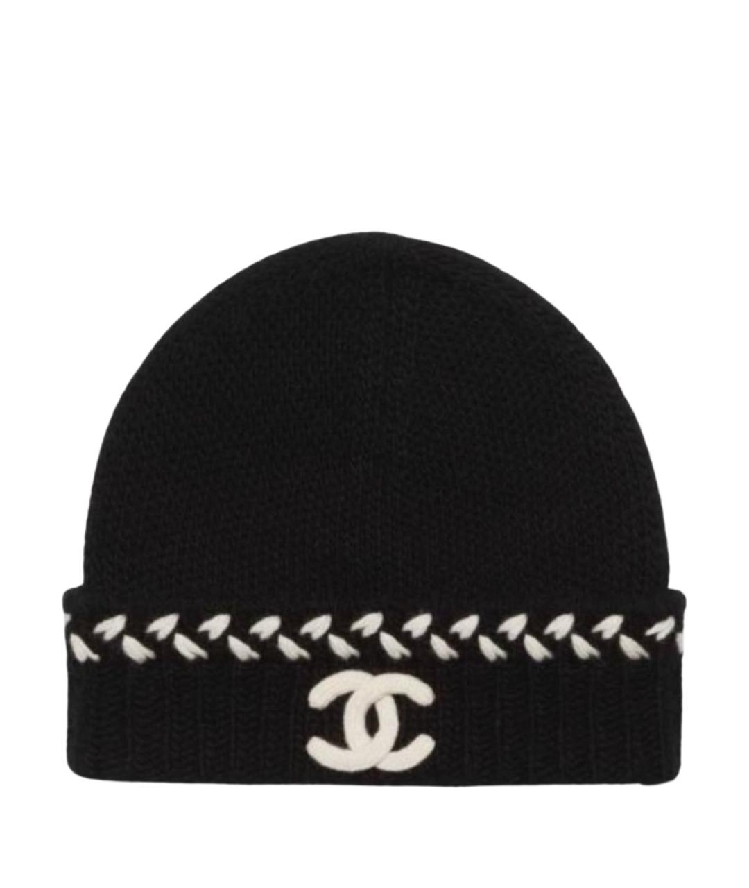 CHANEL Черная кашемировая шапка, фото 1