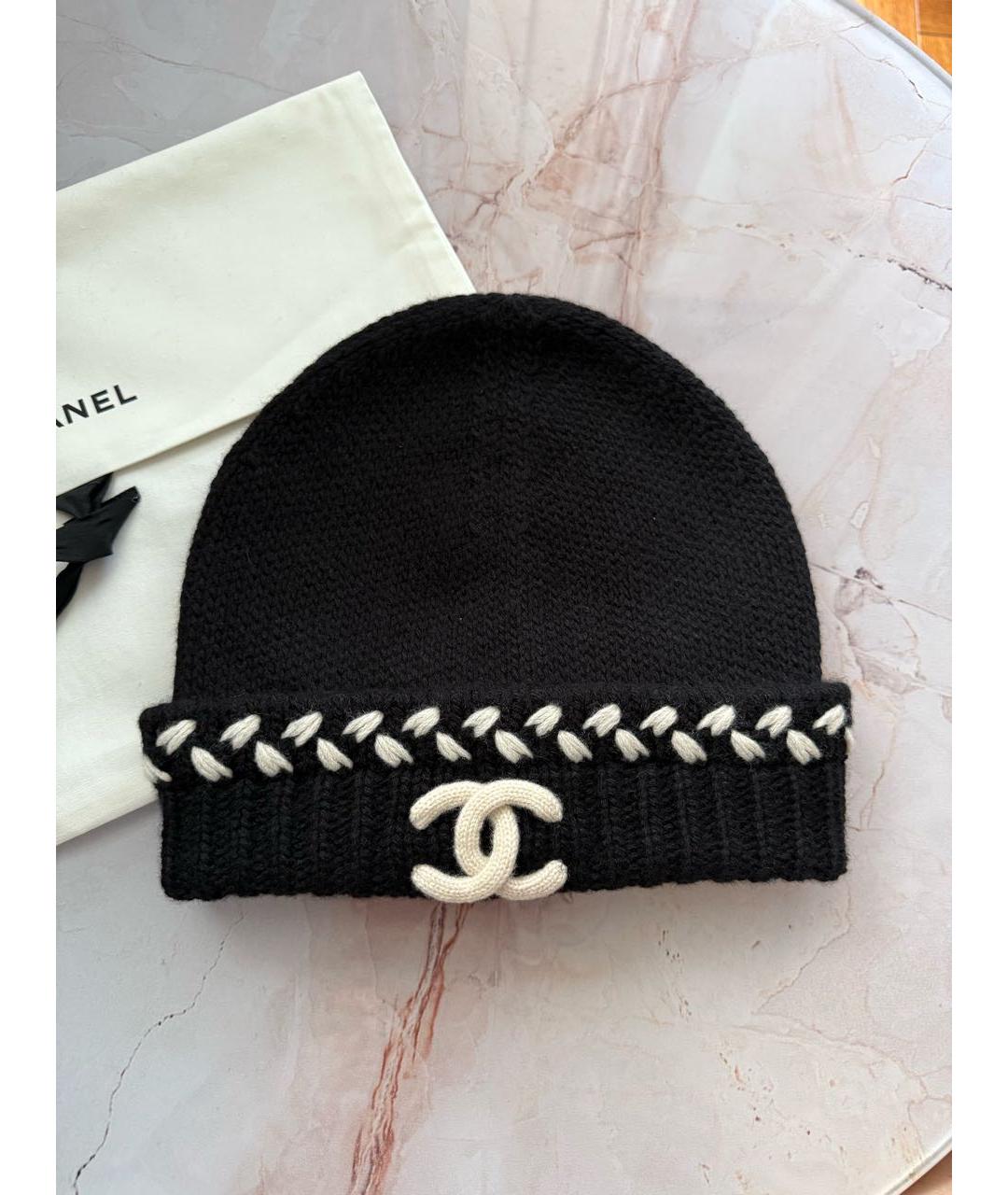 CHANEL Черная кашемировая шапка, фото 4