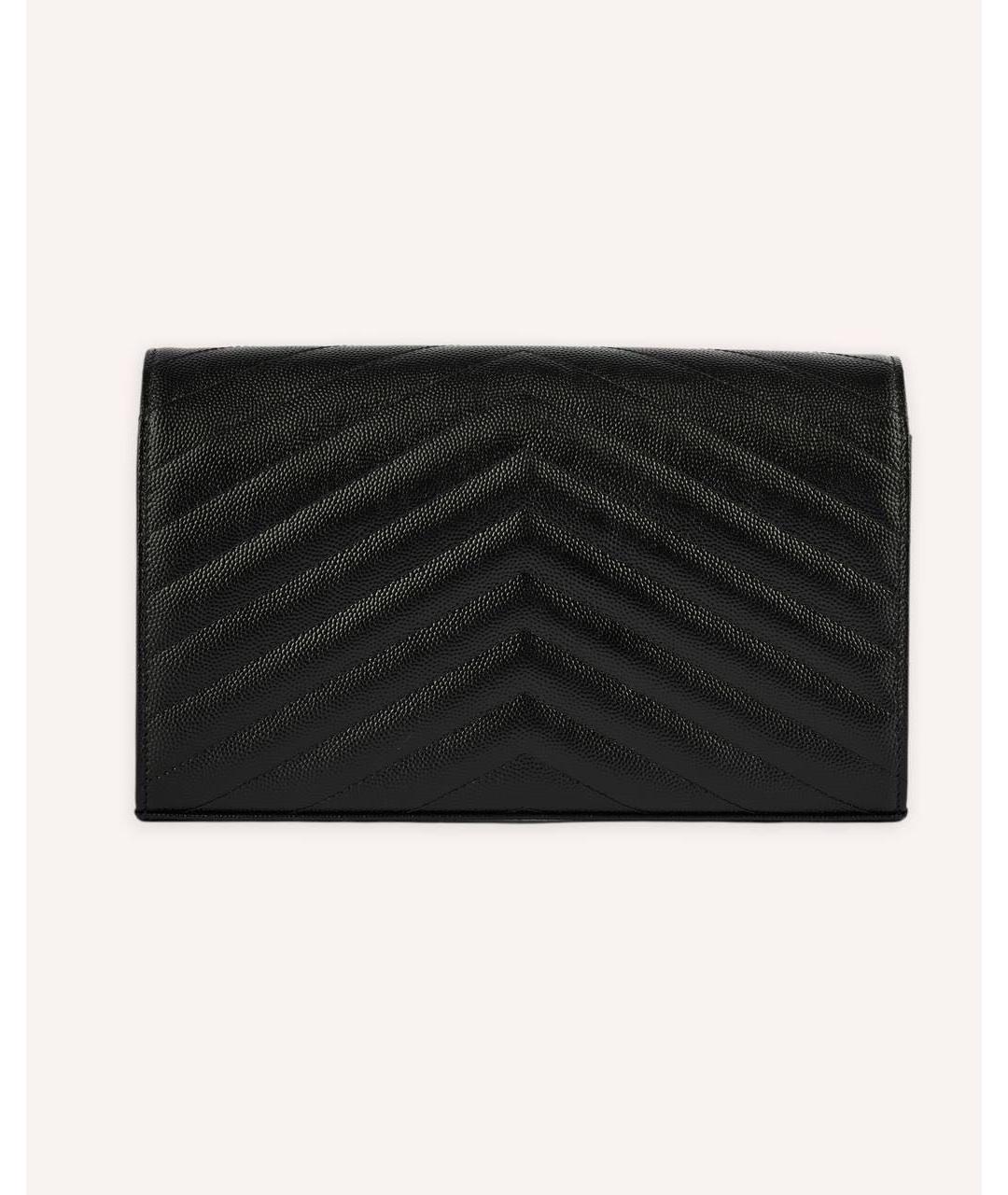 SAINT LAURENT Черная кожаная сумка через плечо, фото 3