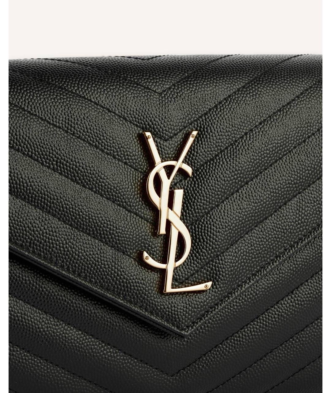SAINT LAURENT Черная кожаная сумка через плечо, фото 4