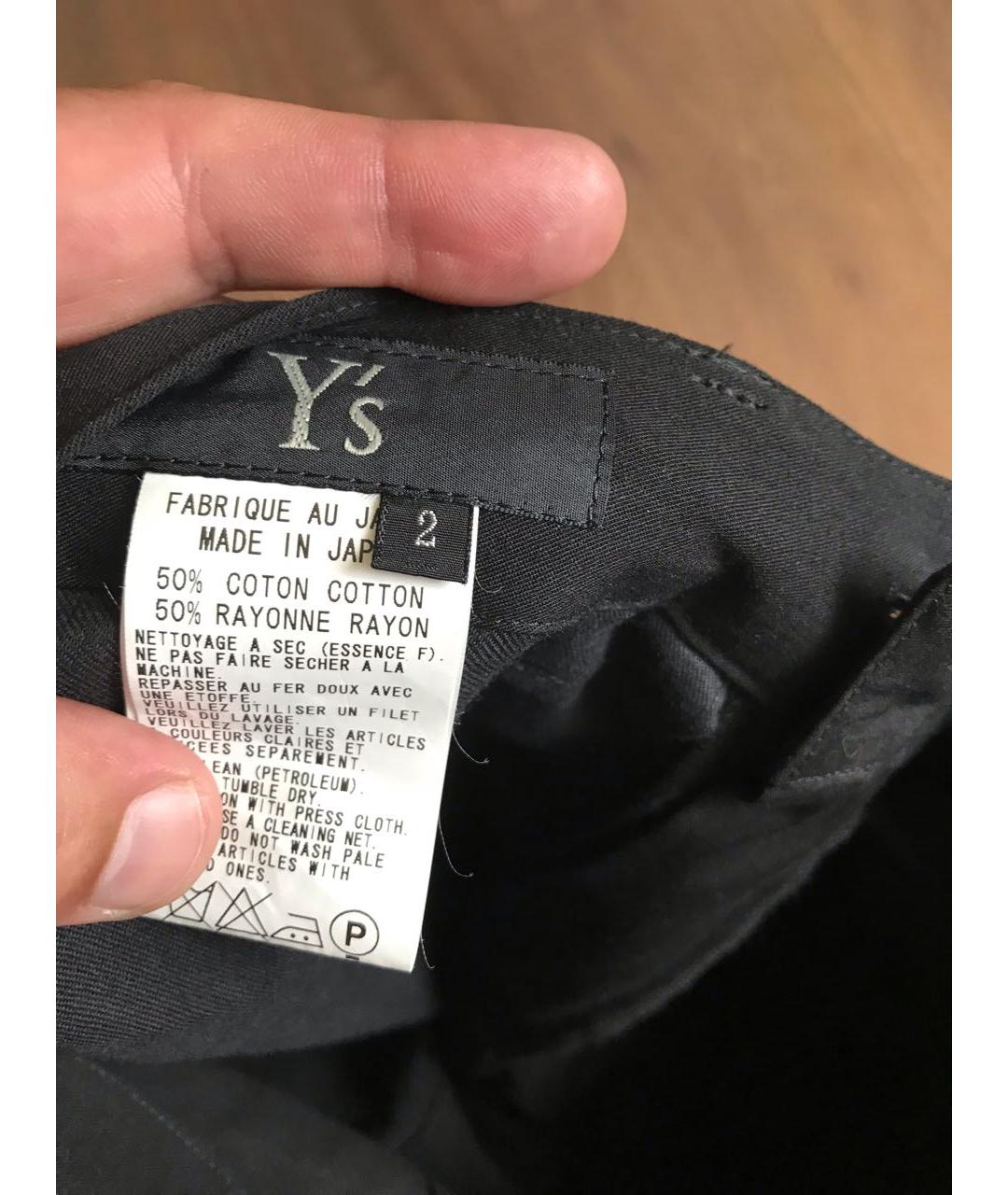 YOHJI YAMAMOTO Черные хлопковые прямые брюки, фото 5