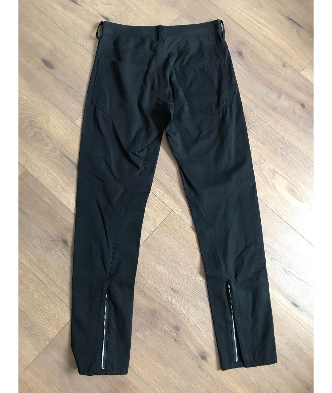 YOHJI YAMAMOTO Черные хлопковые прямые брюки, фото 3