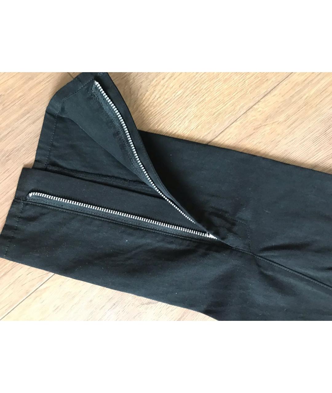 YOHJI YAMAMOTO Черные хлопковые прямые брюки, фото 4