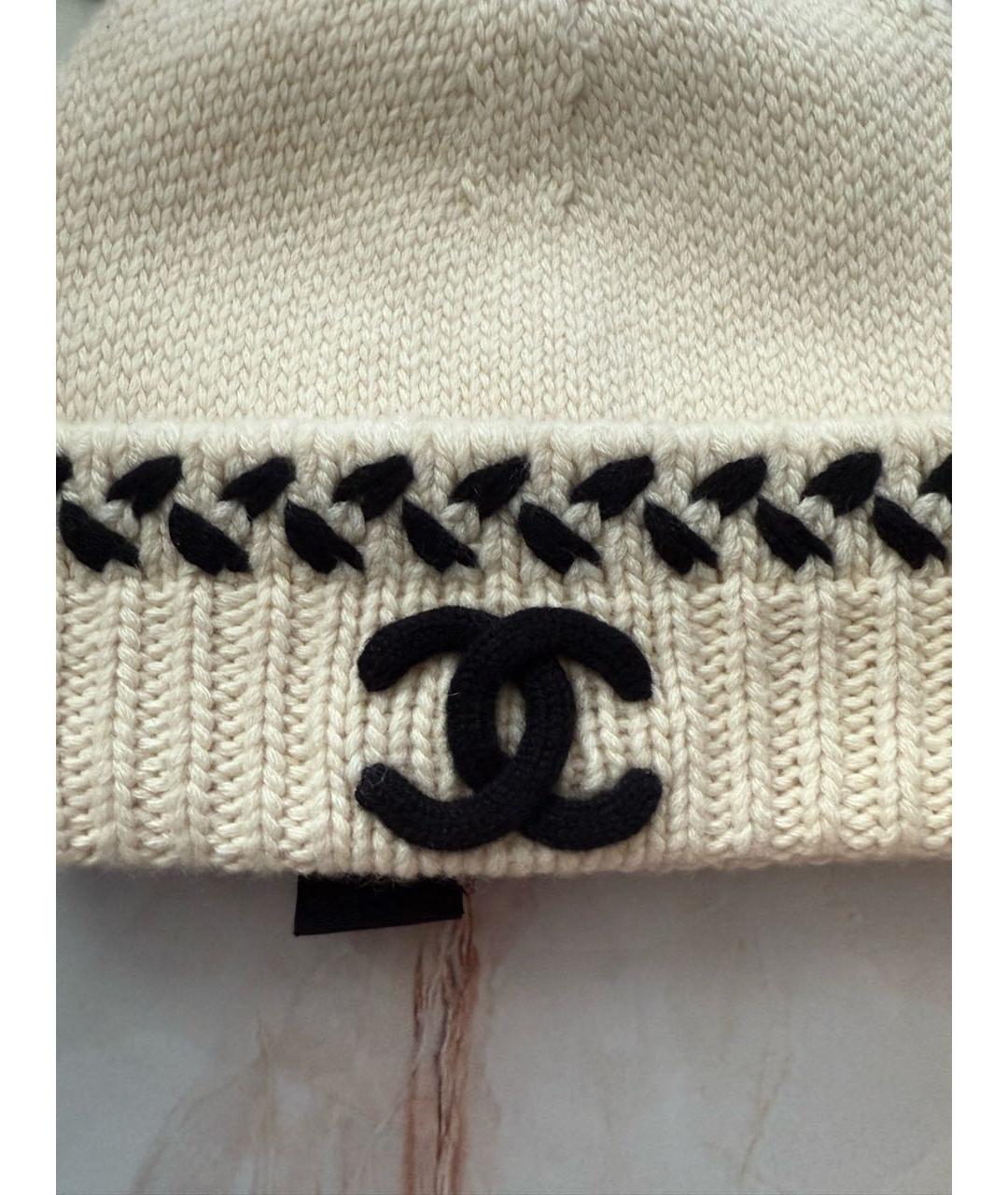 CHANEL Белая кашемировая шапка, фото 4