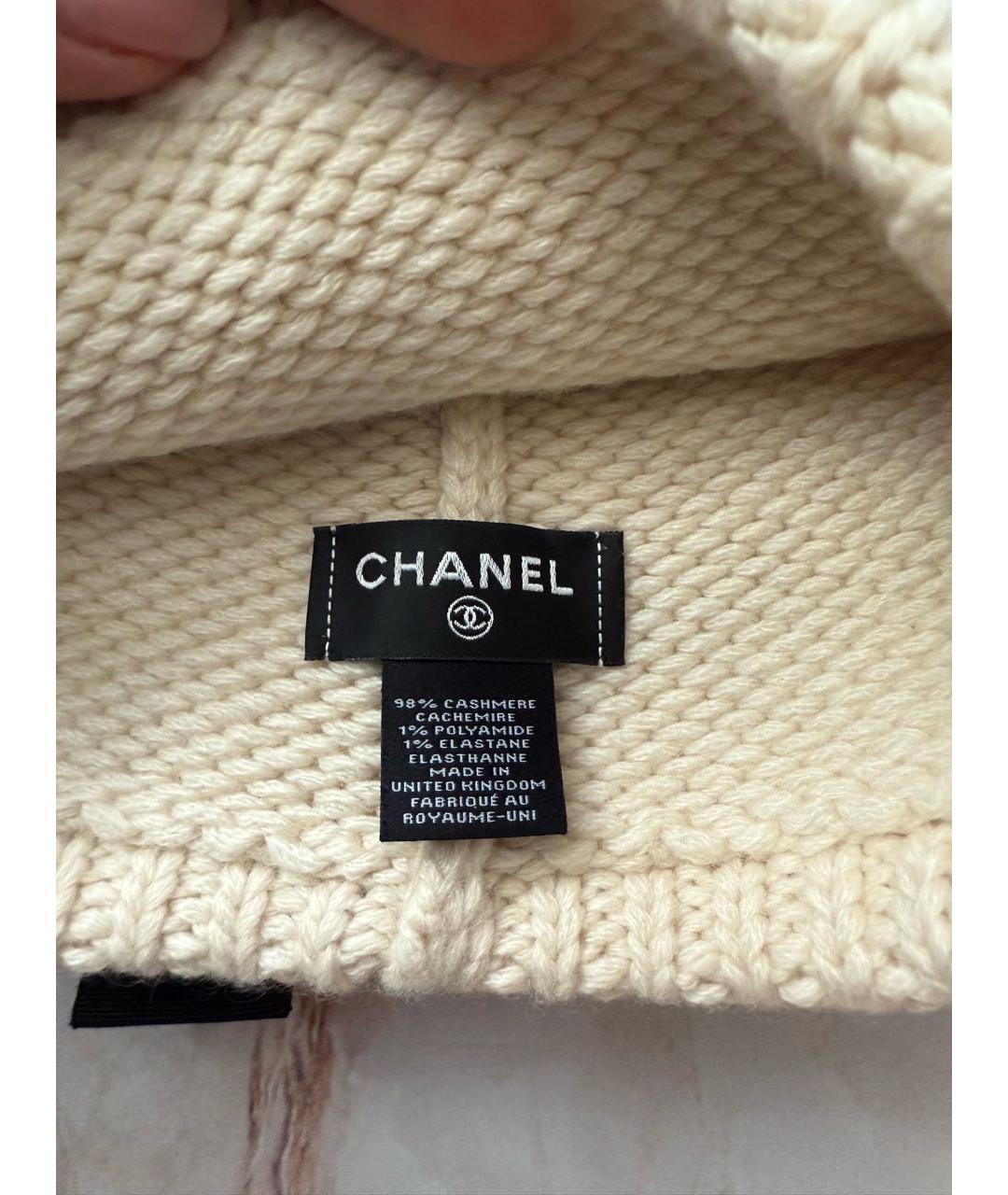 CHANEL Белая кашемировая шапка, фото 3