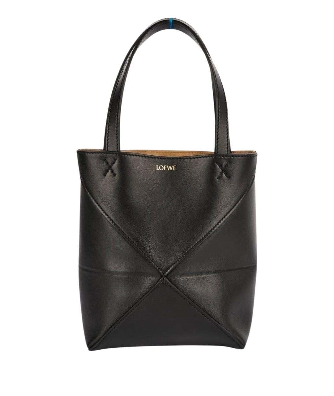 LOEWE Черная кожаная сумка тоут, фото 1