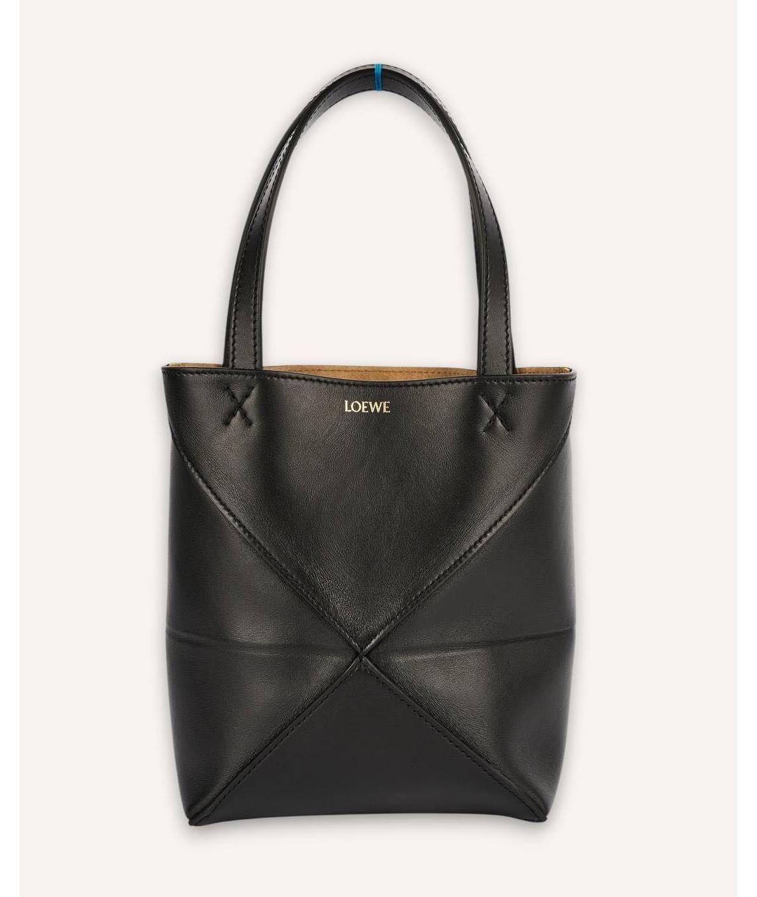 LOEWE Черная кожаная сумка тоут, фото 7