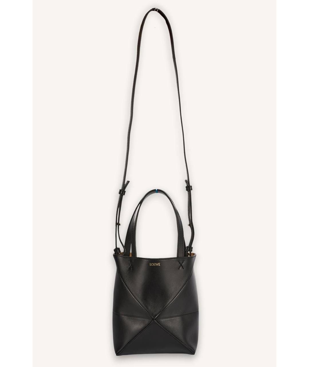 LOEWE Черная кожаная сумка тоут, фото 5