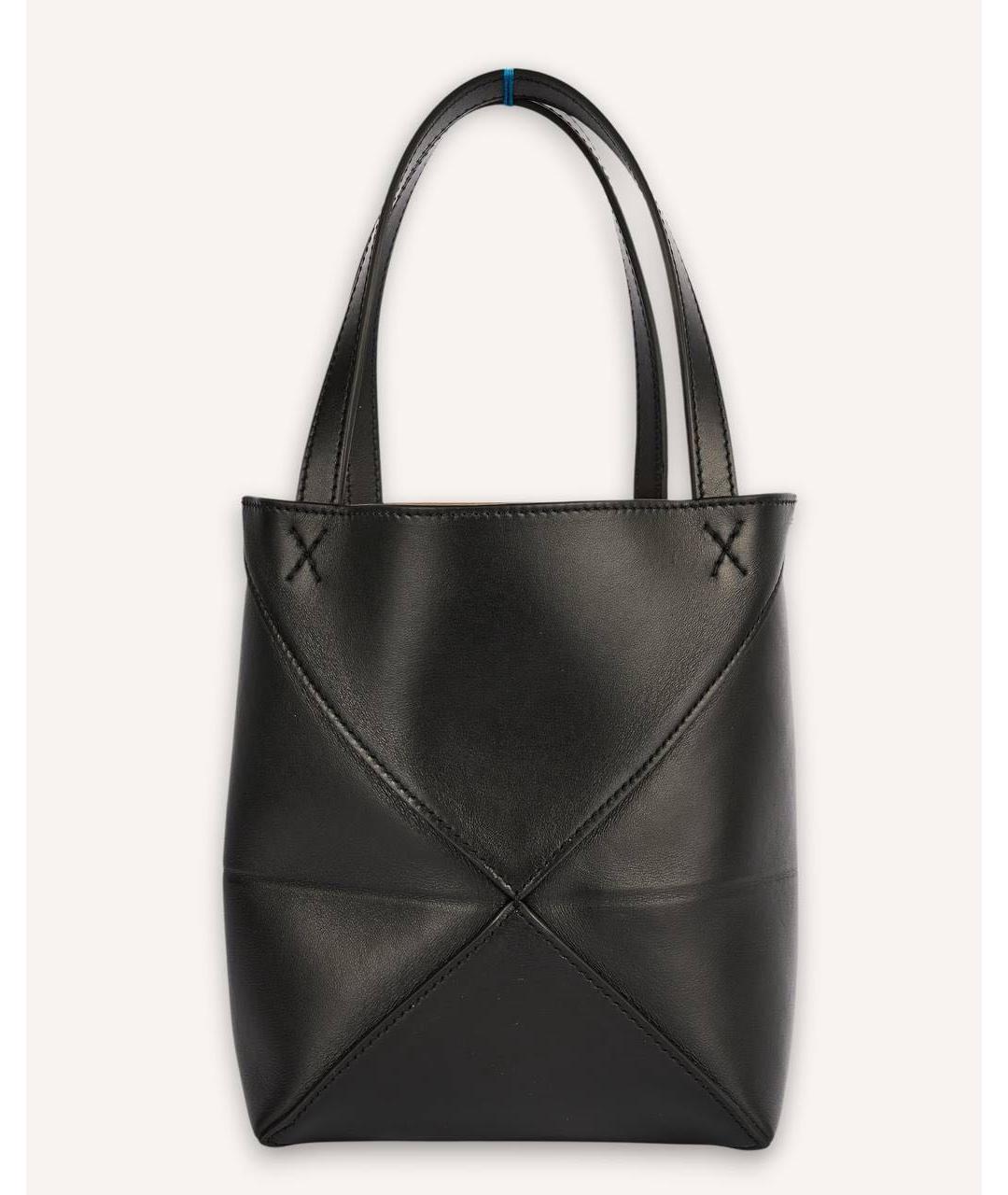 LOEWE Черная кожаная сумка тоут, фото 3