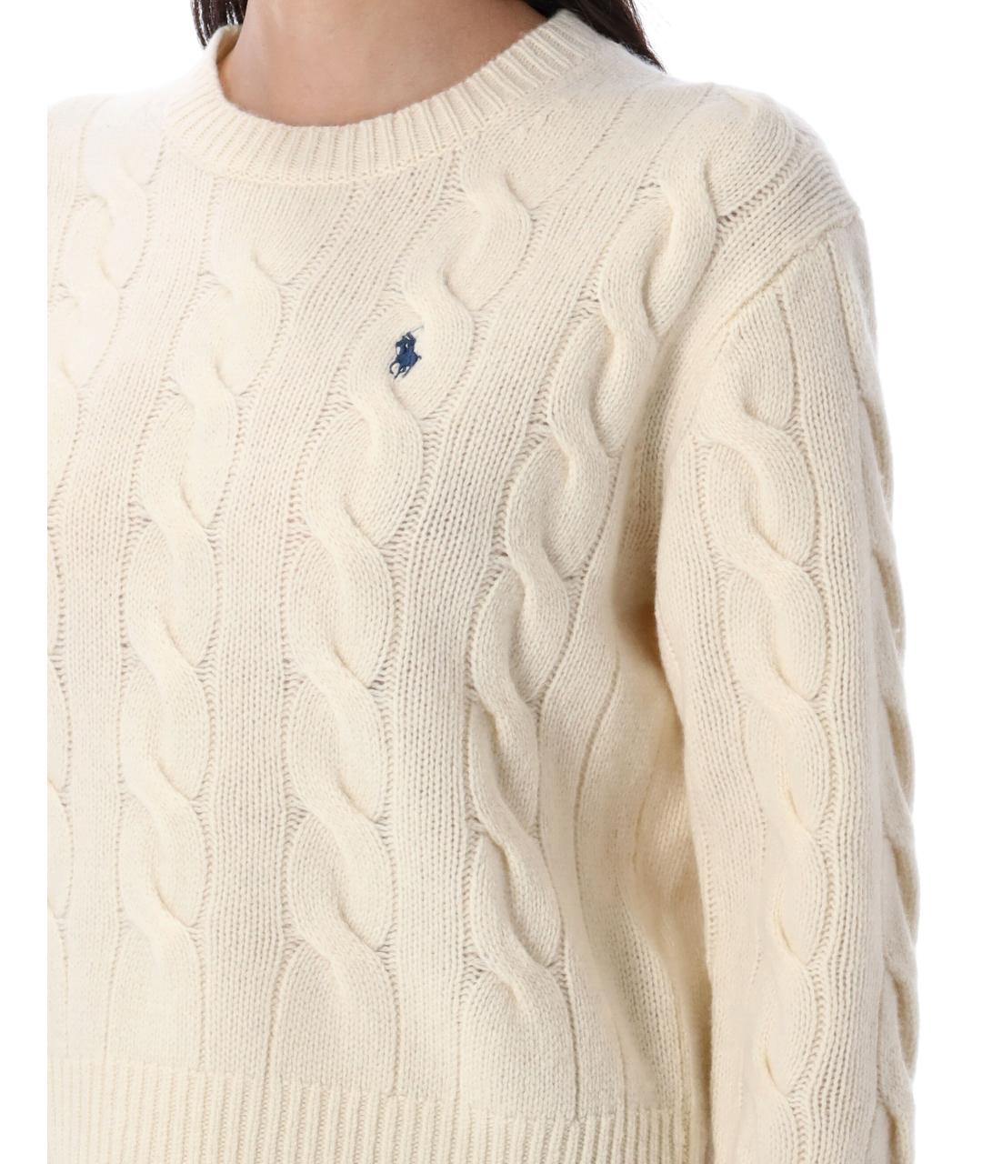POLO RALPH LAUREN Белый шерстяной джемпер / свитер, фото 3