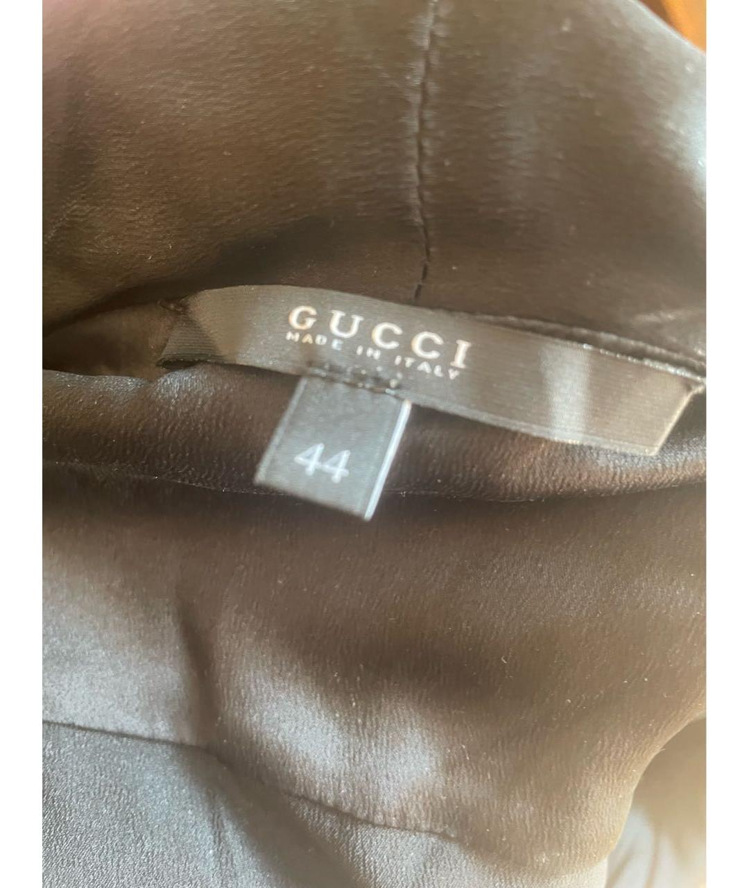 GUCCI Черная шелковая блузы, фото 6