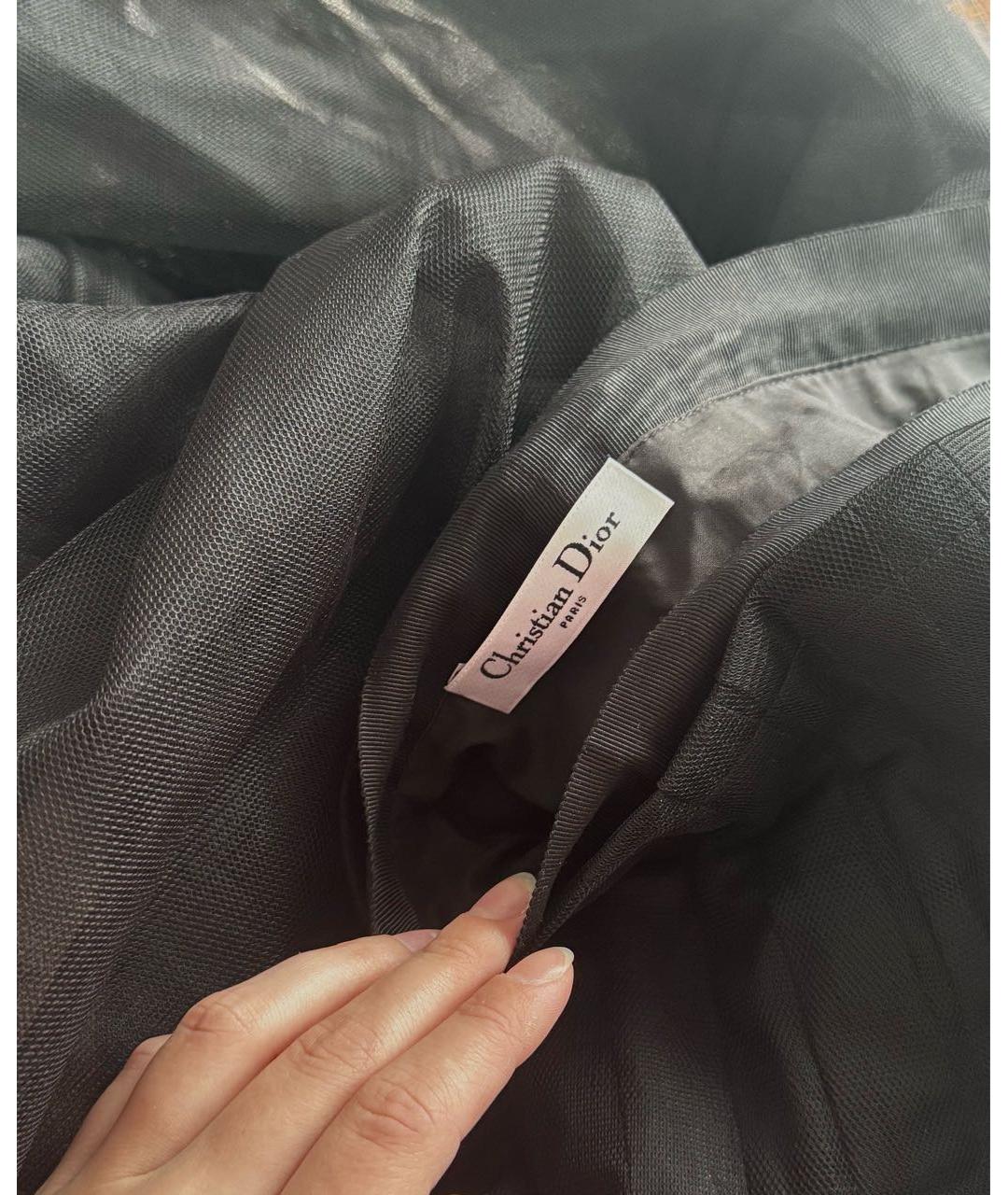 CHRISTIAN DIOR Черная кружевная юбка макси, фото 2