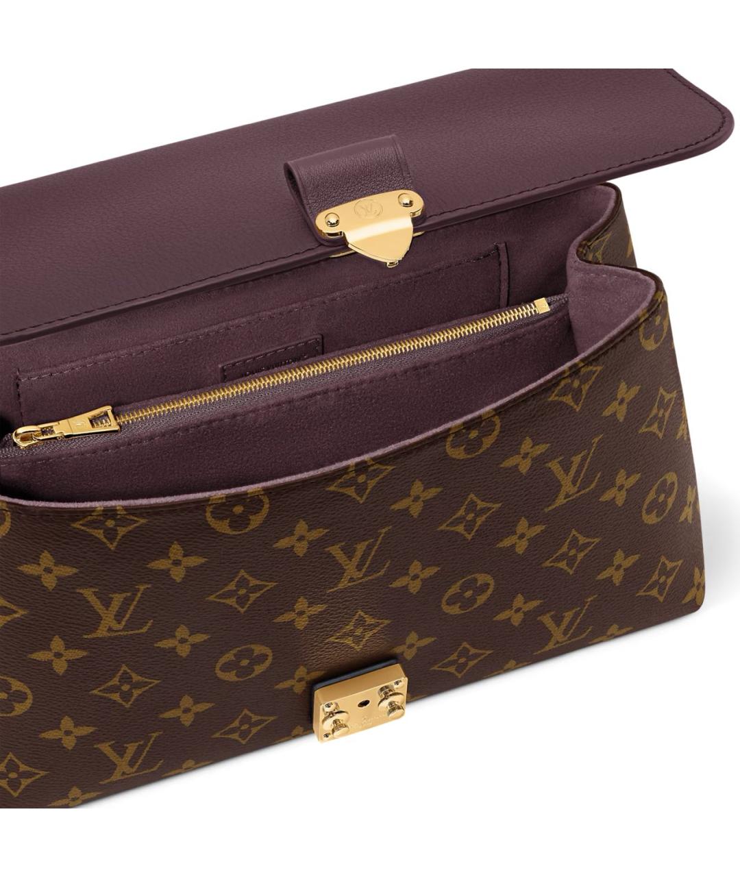 LOUIS VUITTON Коричневая кожаная сумка через плечо, фото 4