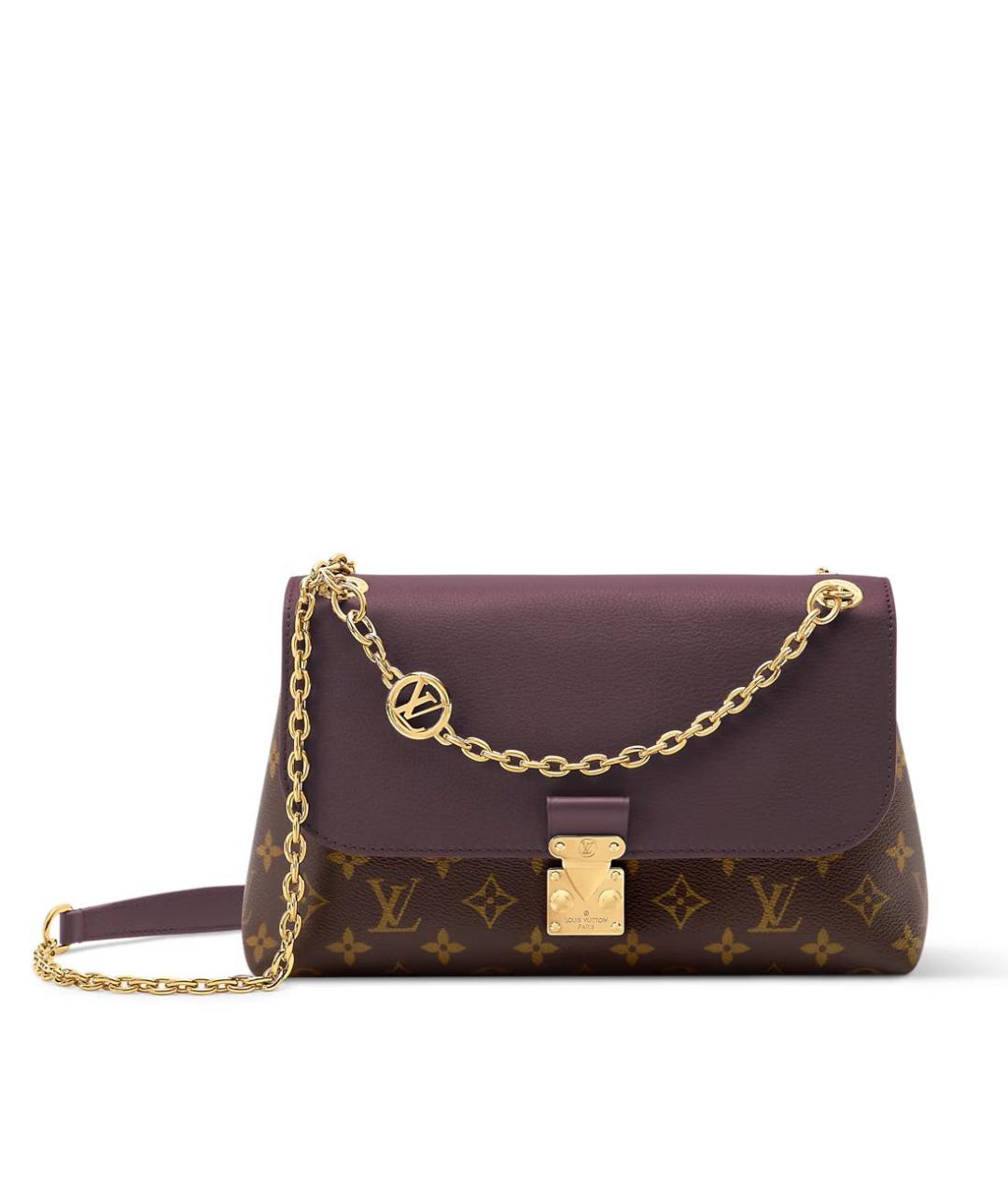 LOUIS VUITTON Коричневая кожаная сумка через плечо, фото 5