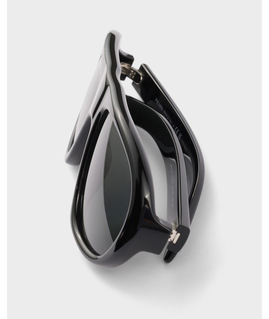 PRADA Черные пластиковые солнцезащитные очки, фото 2