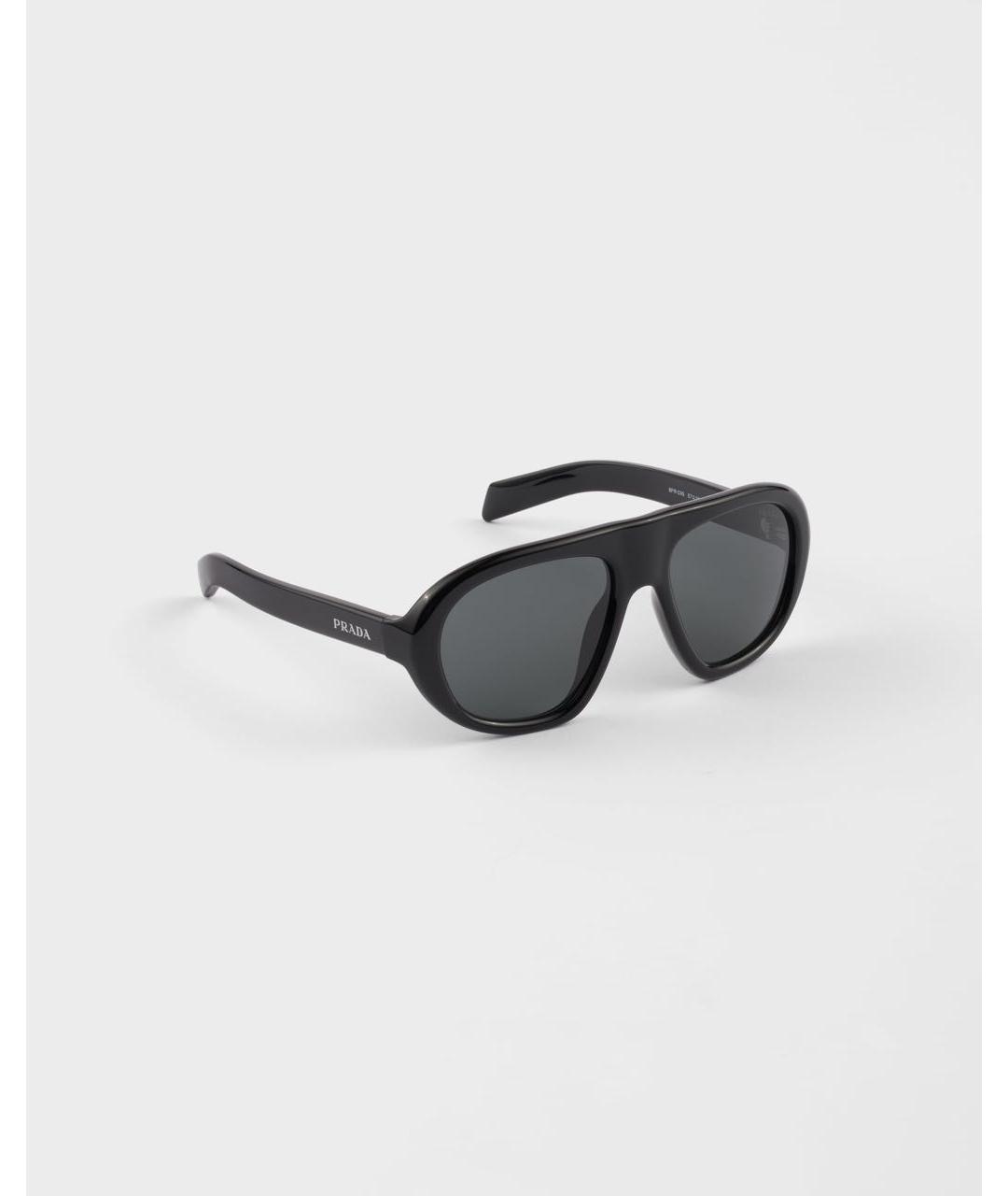 PRADA Черные пластиковые солнцезащитные очки, фото 4