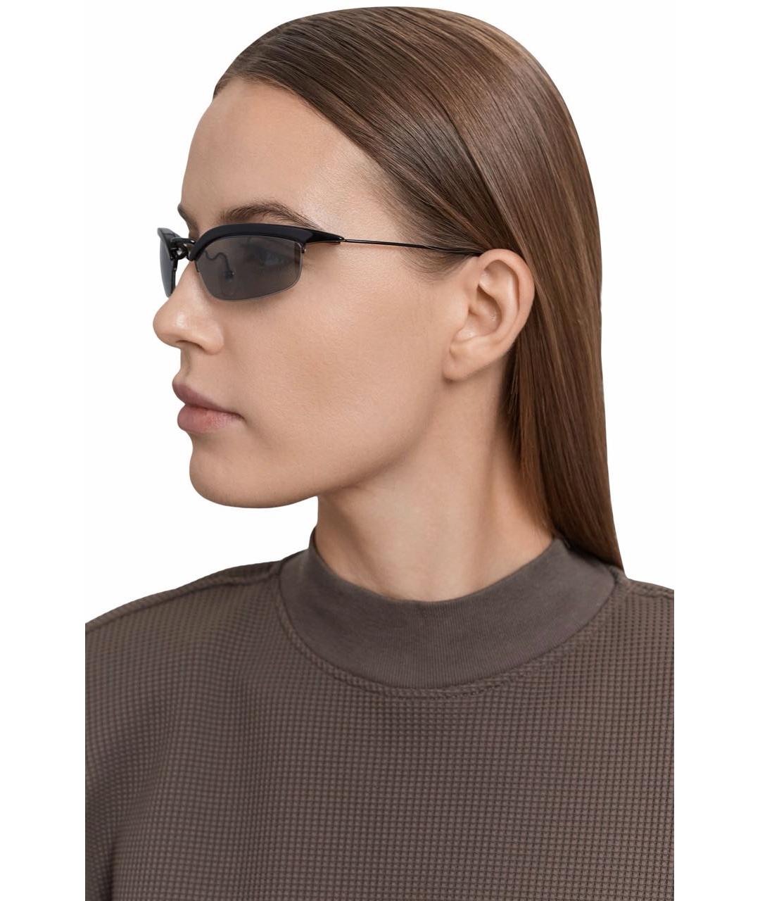 PRADA Черные пластиковые солнцезащитные очки, фото 2