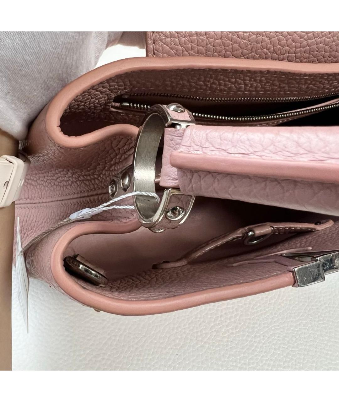 LOUIS VUITTON Розовая кожаная сумка с короткими ручками, фото 8