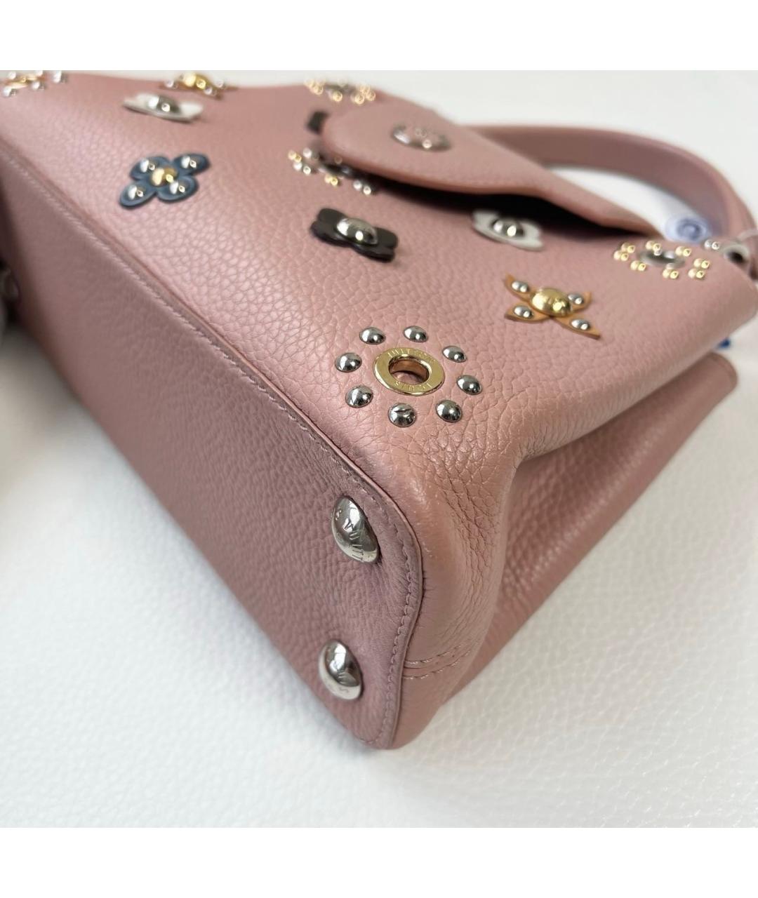 LOUIS VUITTON Розовая кожаная сумка с короткими ручками, фото 5