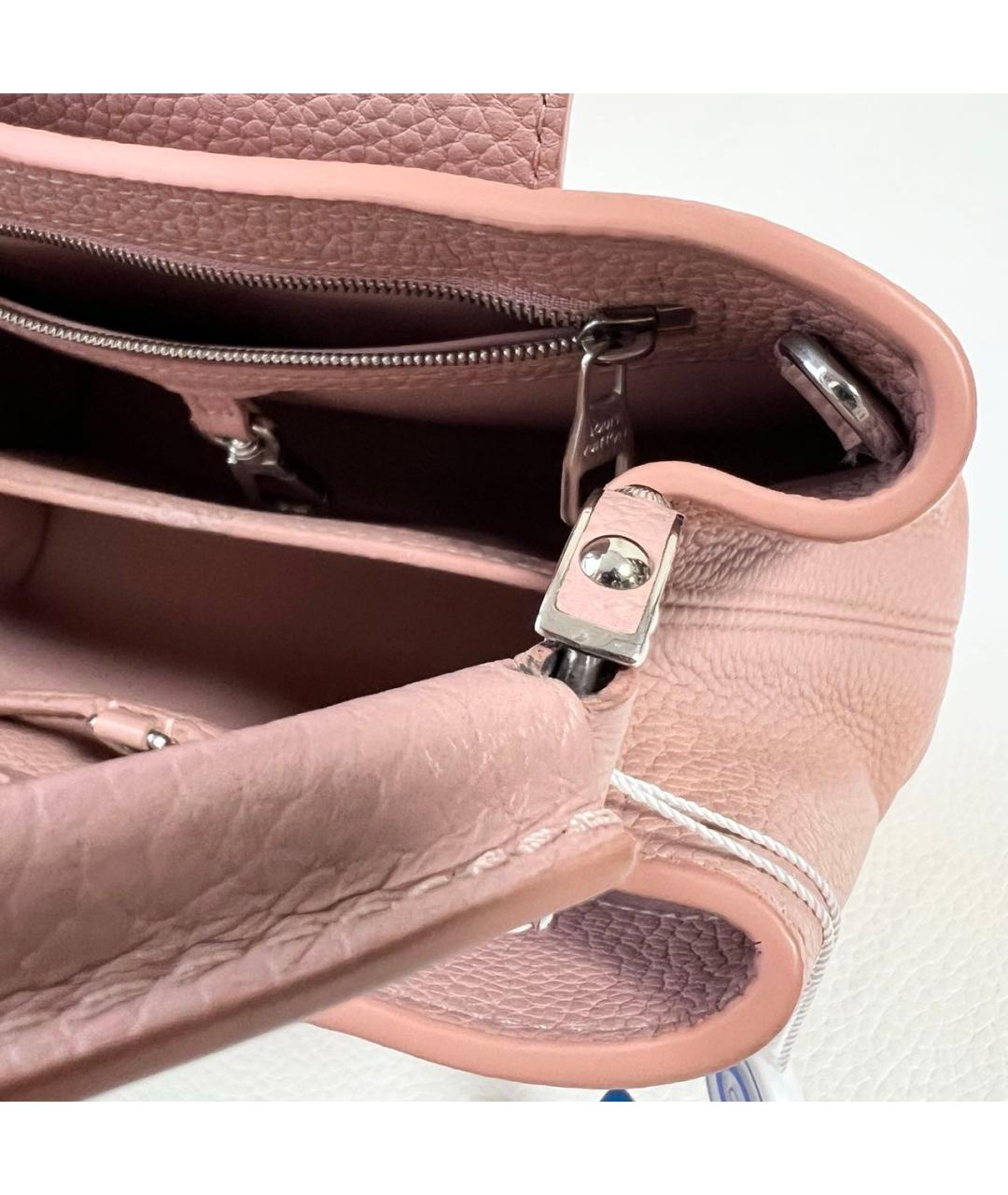 LOUIS VUITTON Розовая кожаная сумка с короткими ручками, фото 6
