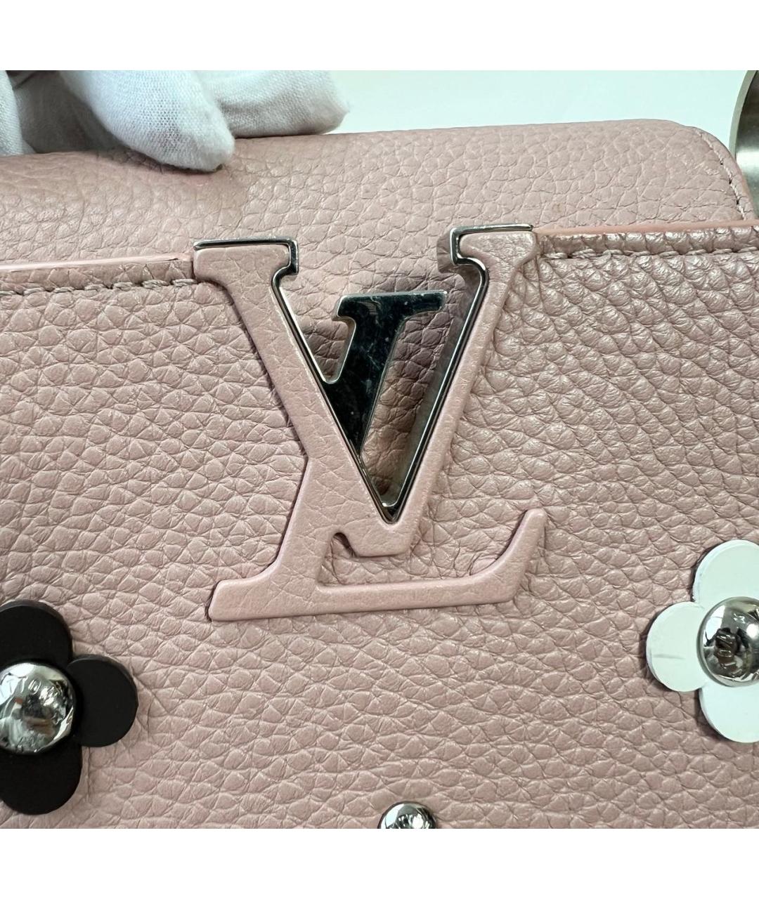 LOUIS VUITTON Розовая кожаная сумка с короткими ручками, фото 9