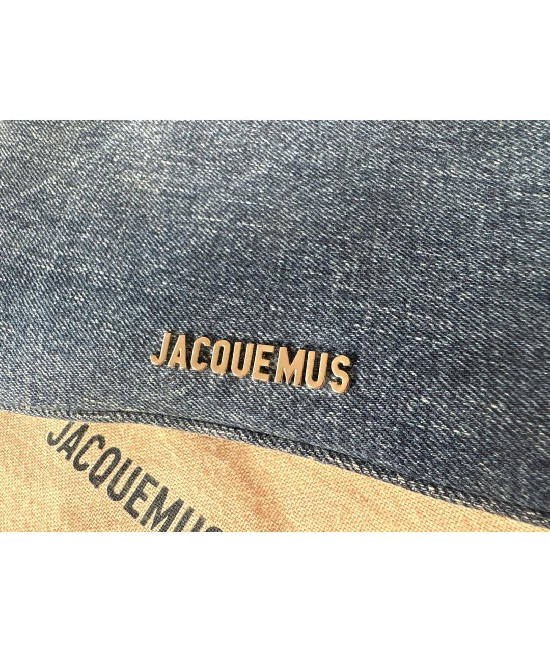 JACQUEMUS Темно-синяя хлопковая сумка через плечо, фото 7