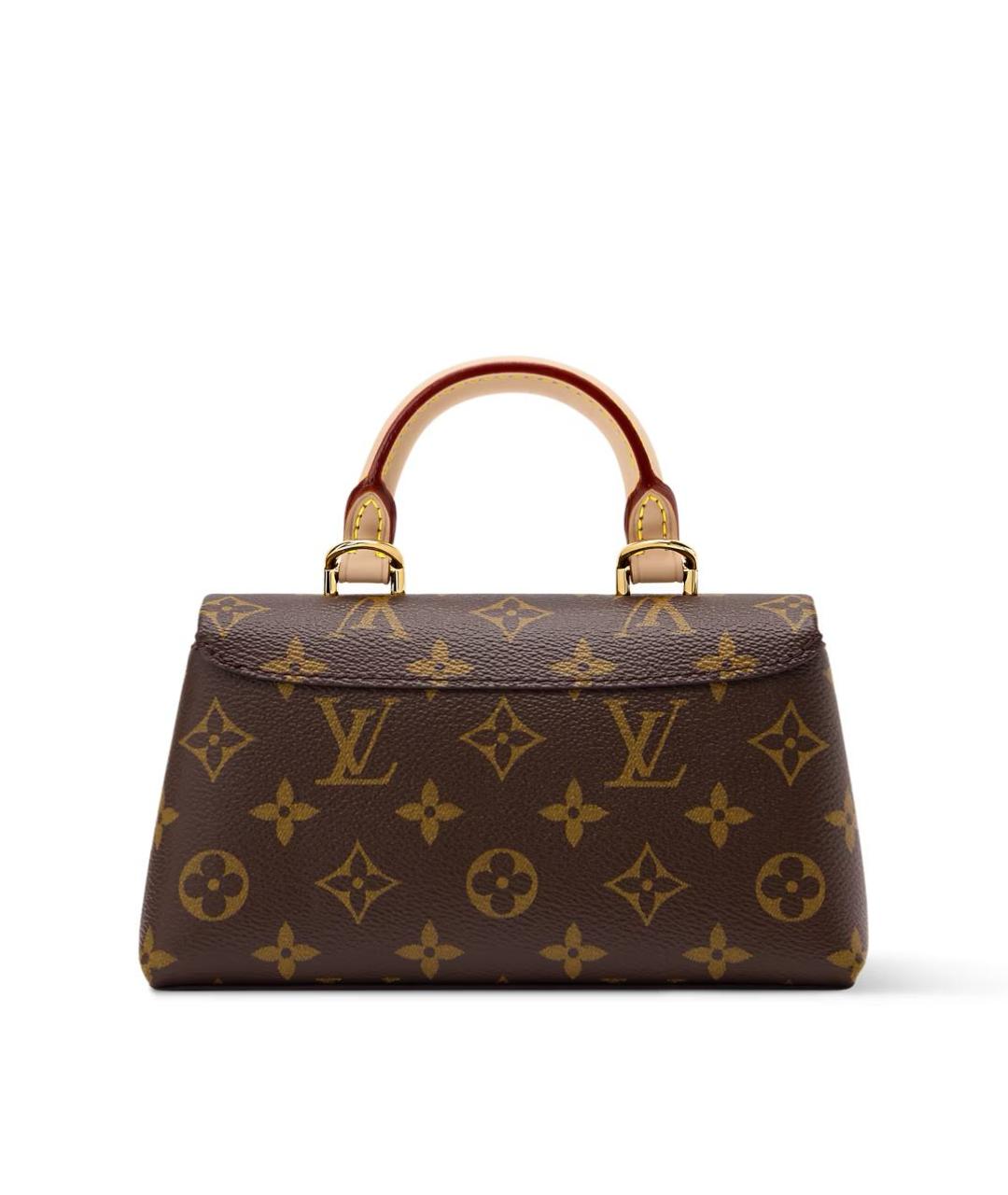 LOUIS VUITTON Коричневая кожаная сумка с короткими ручками, фото 4