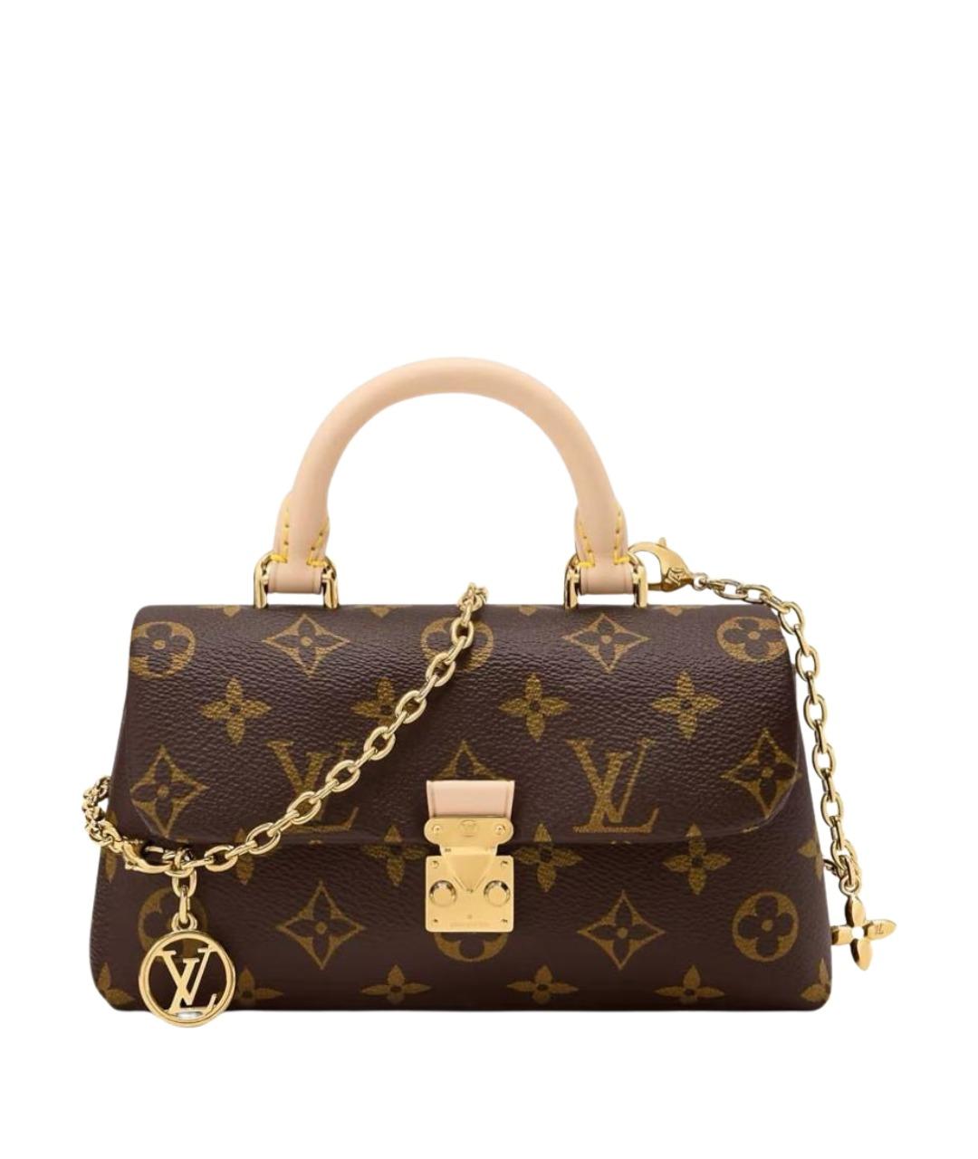 LOUIS VUITTON Коричневая кожаная сумка с короткими ручками, фото 1