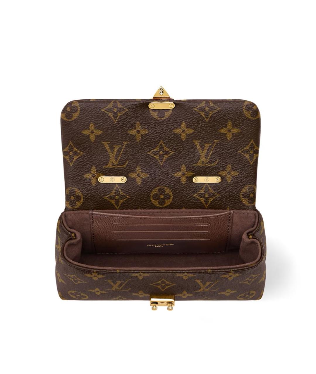 LOUIS VUITTON Коричневая кожаная сумка с короткими ручками, фото 3