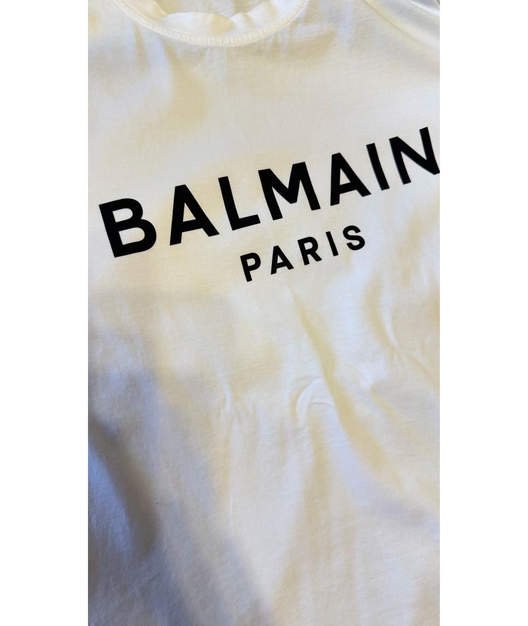 BALMAIN Белая хлопковая футболка, фото 3
