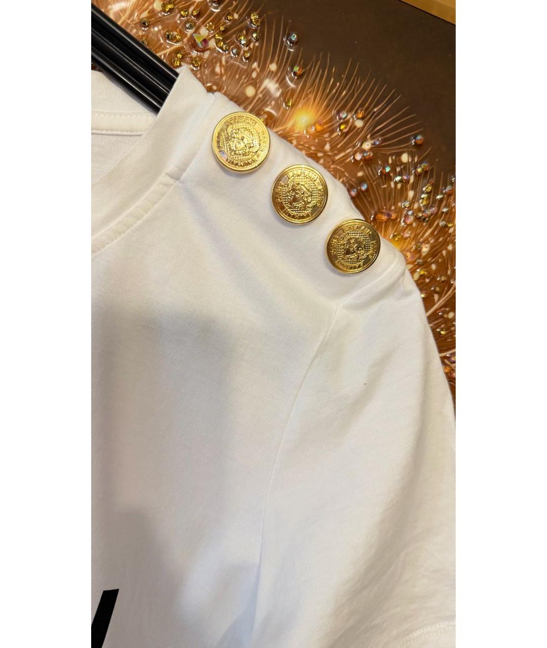 BALMAIN Белая хлопковая футболка, фото 6