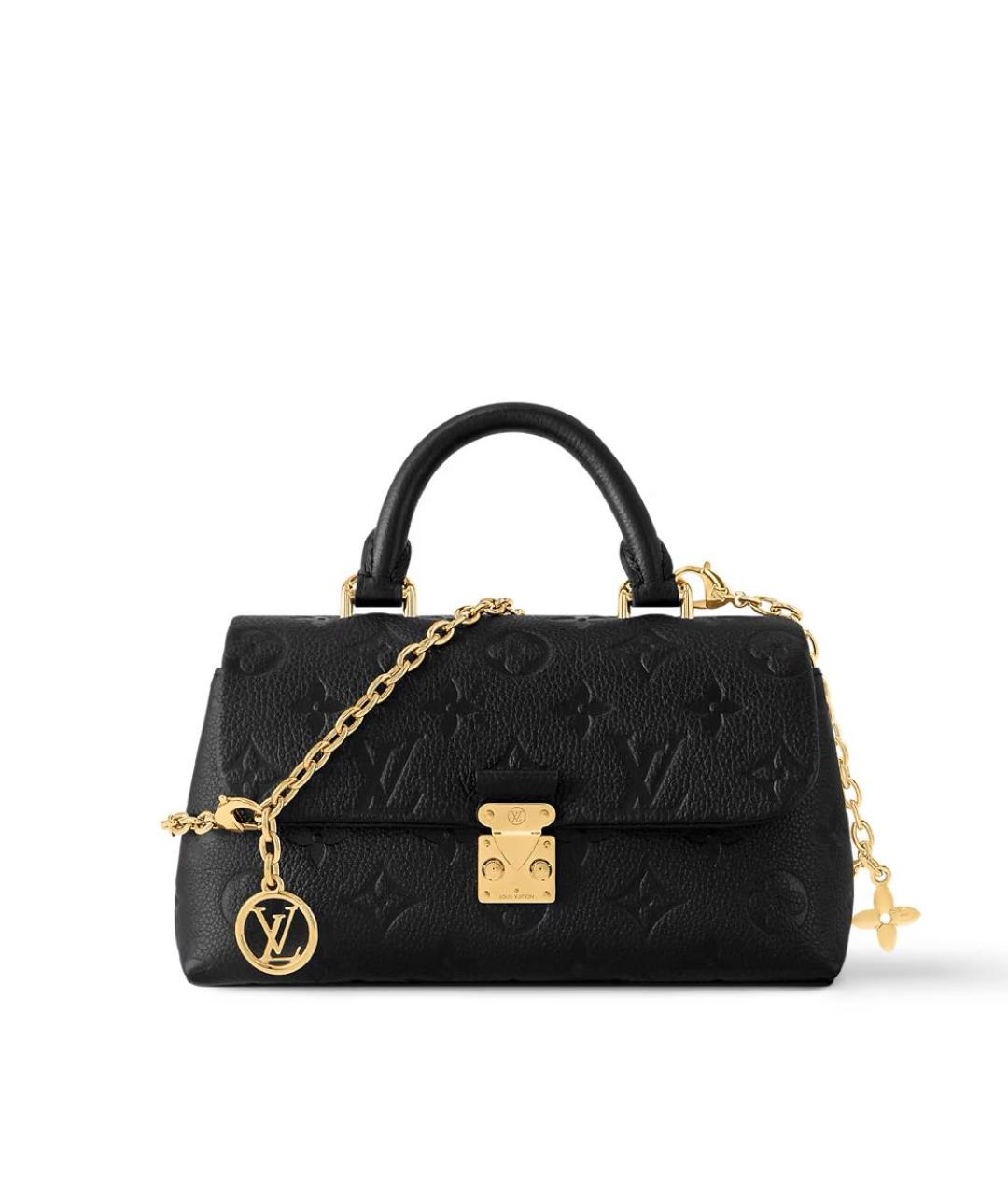 LOUIS VUITTON Черная кожаная сумка с короткими ручками, фото 5