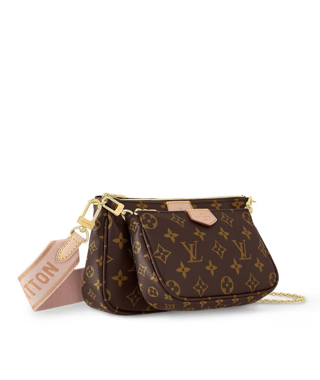 LOUIS VUITTON Коричневая кожаная сумка через плечо, фото 2