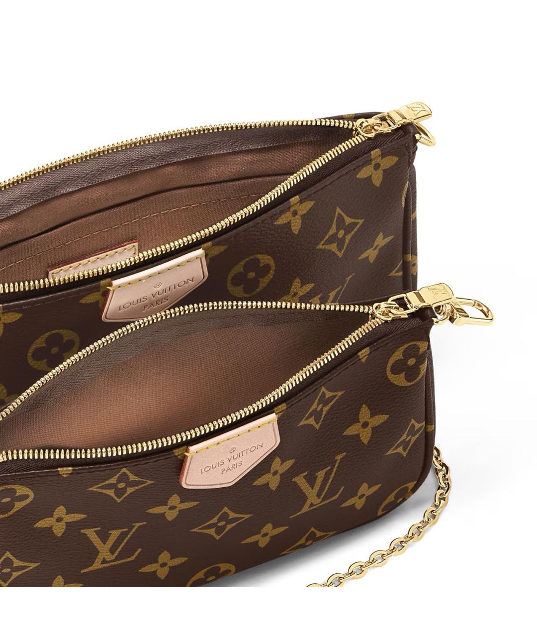 LOUIS VUITTON Коричневая кожаная сумка через плечо, фото 3