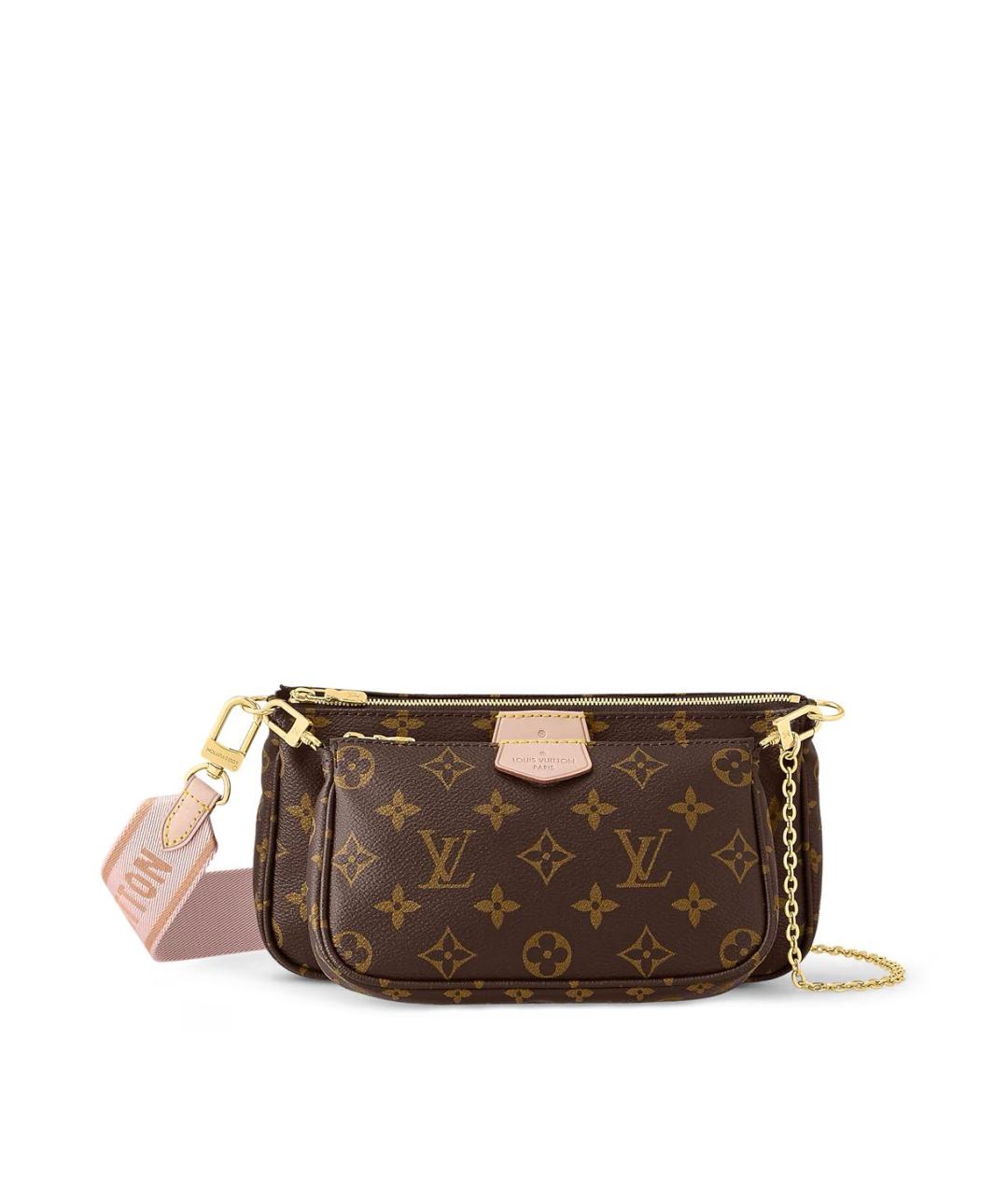 LOUIS VUITTON Коричневая кожаная сумка через плечо, фото 6