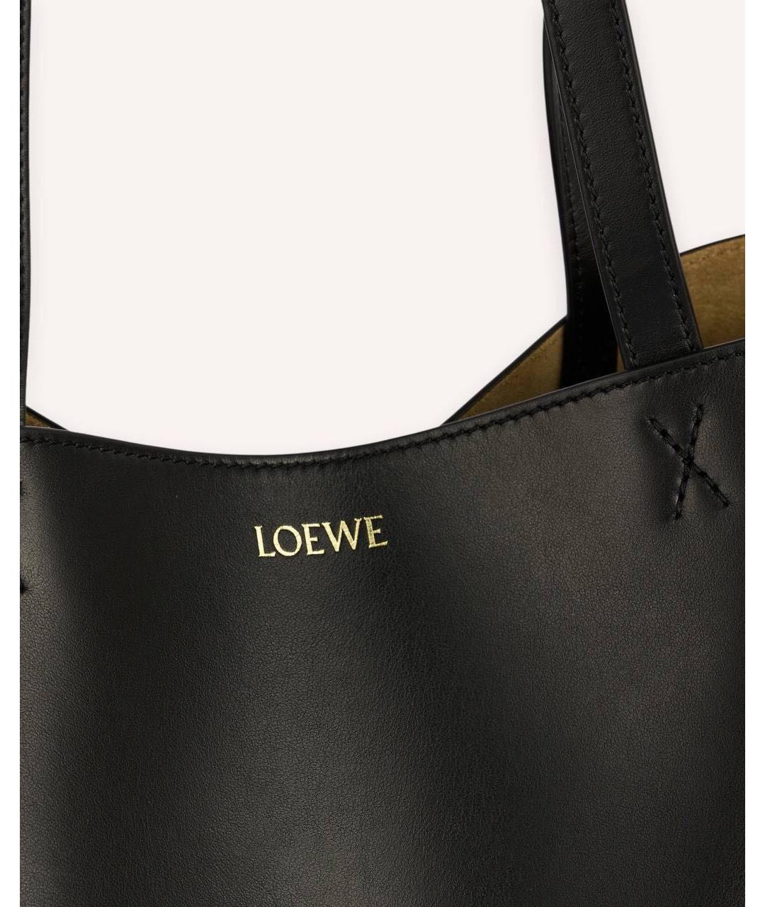 LOEWE Черная кожаная сумка тоут, фото 4