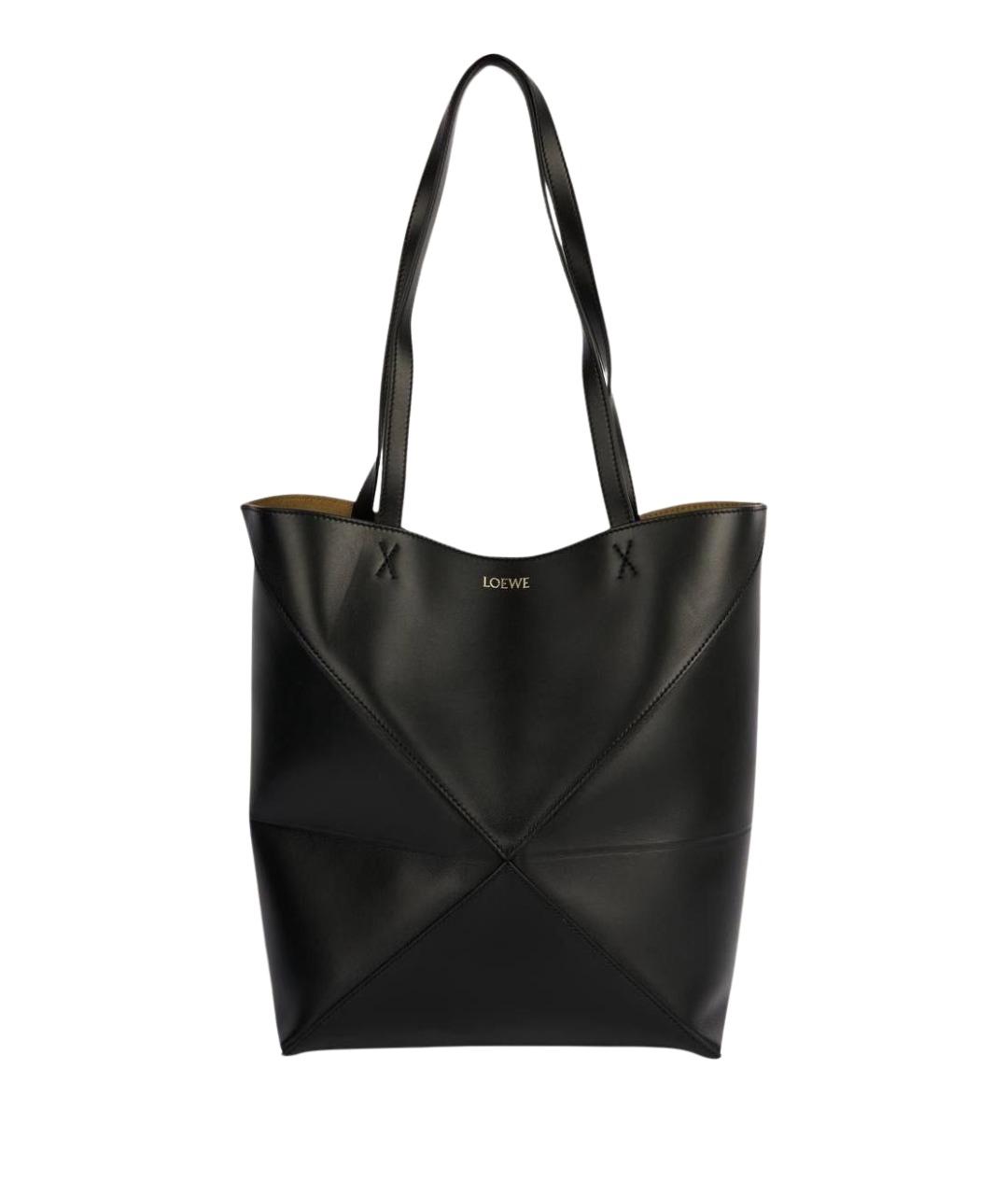 LOEWE Черная кожаная сумка тоут, фото 1