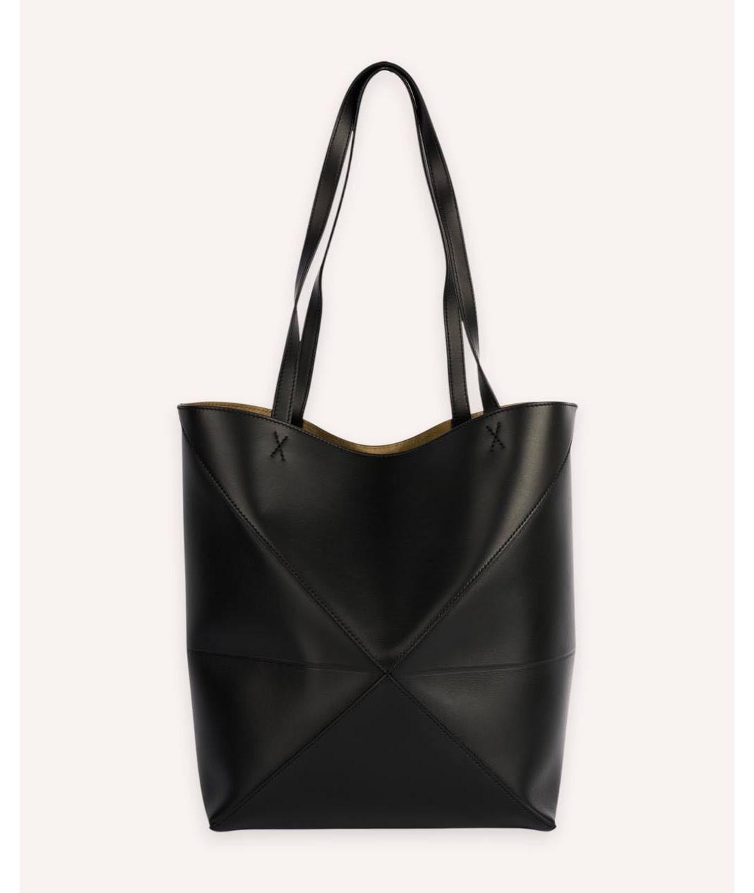 LOEWE Черная кожаная сумка тоут, фото 2