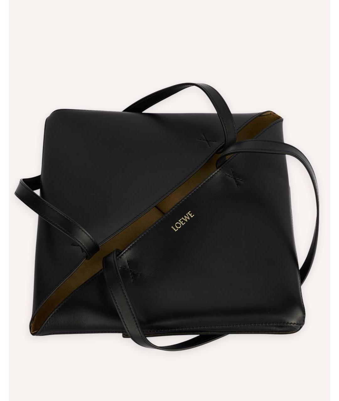 LOEWE Черная кожаная сумка тоут, фото 6