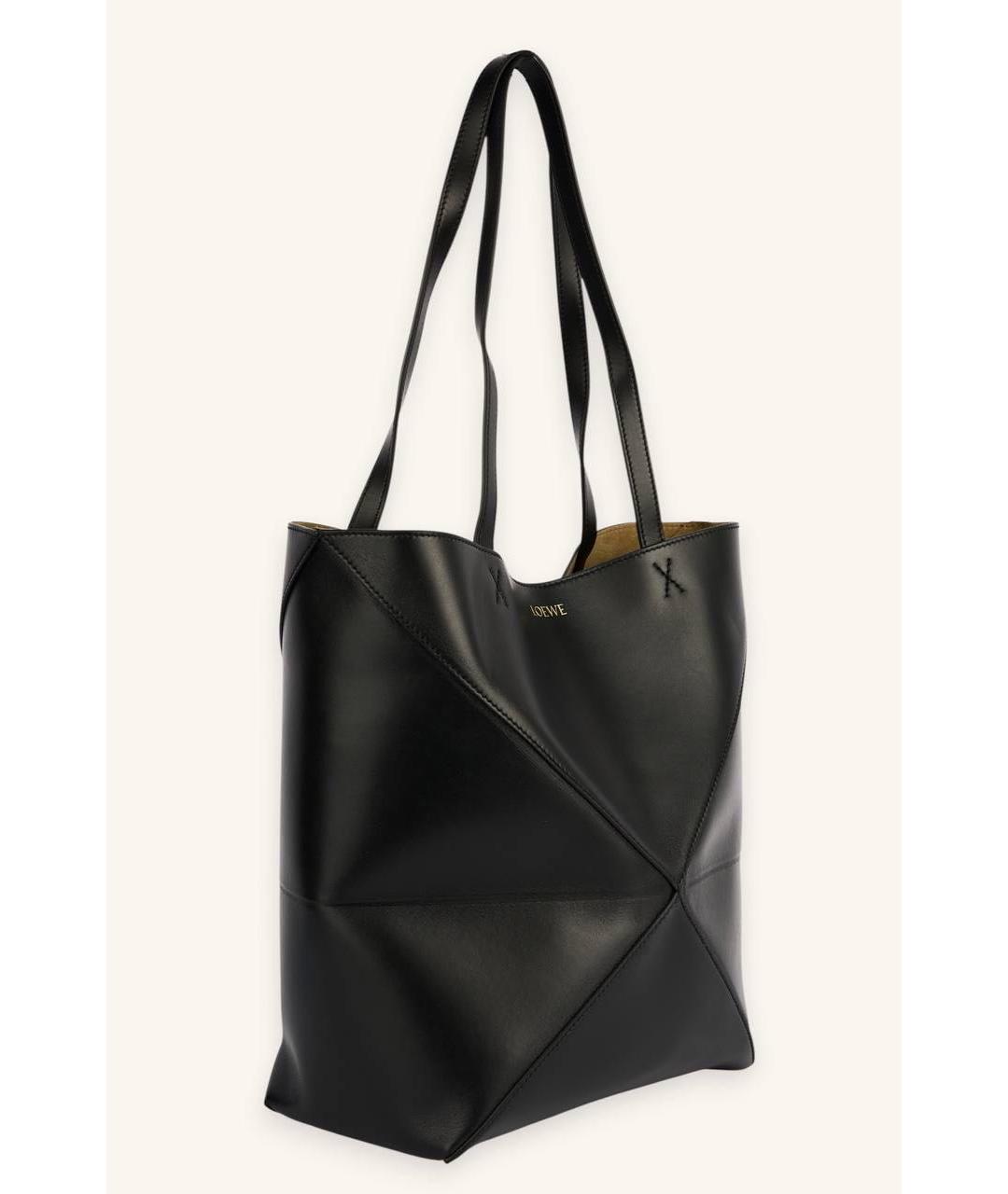 LOEWE Черная кожаная сумка тоут, фото 3